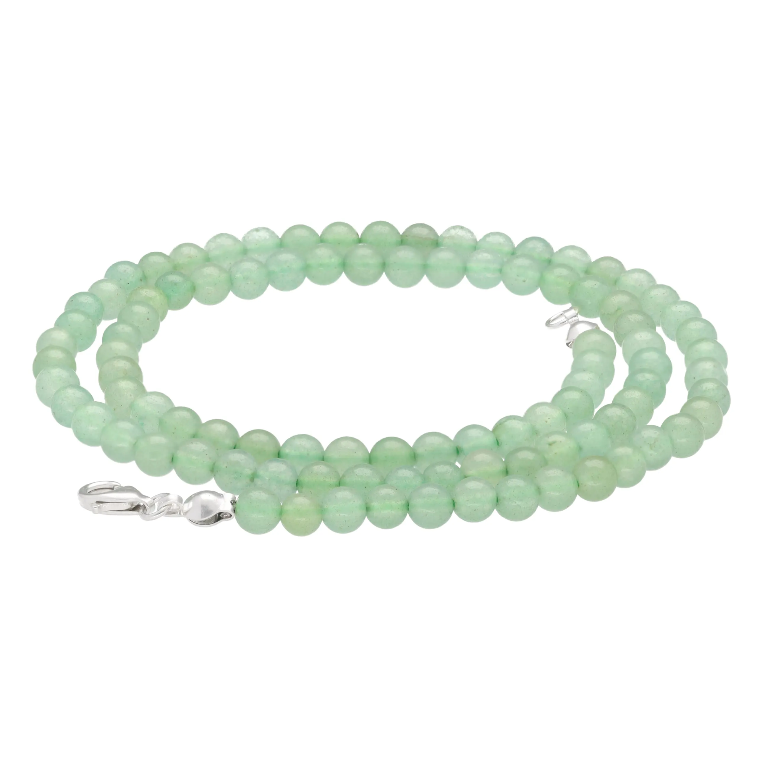Collana con perline in pietra preziosa + chiusura in argento 925 4 mm - immagine 1