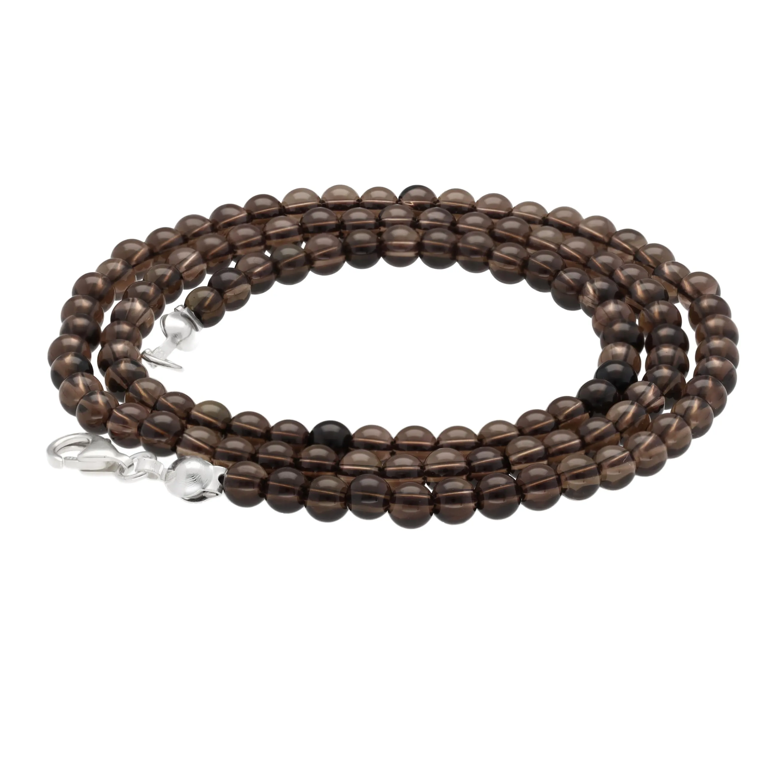 Collana con perline in pietra preziosa + chiusura in argento 925 4 mm - immagine 1