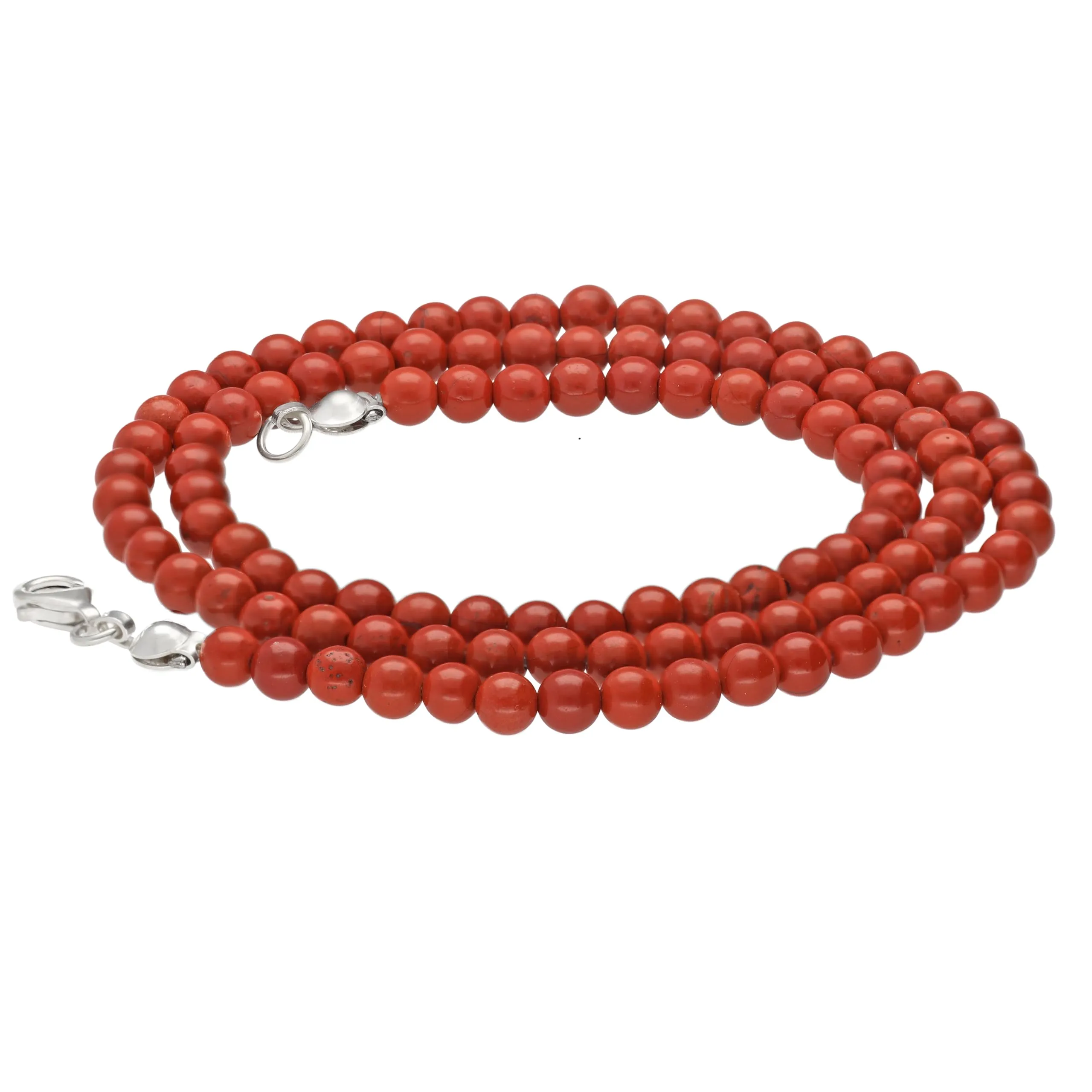 Collana con perline in pietra preziosa + chiusura in argento 925 4 mm - immagine 1