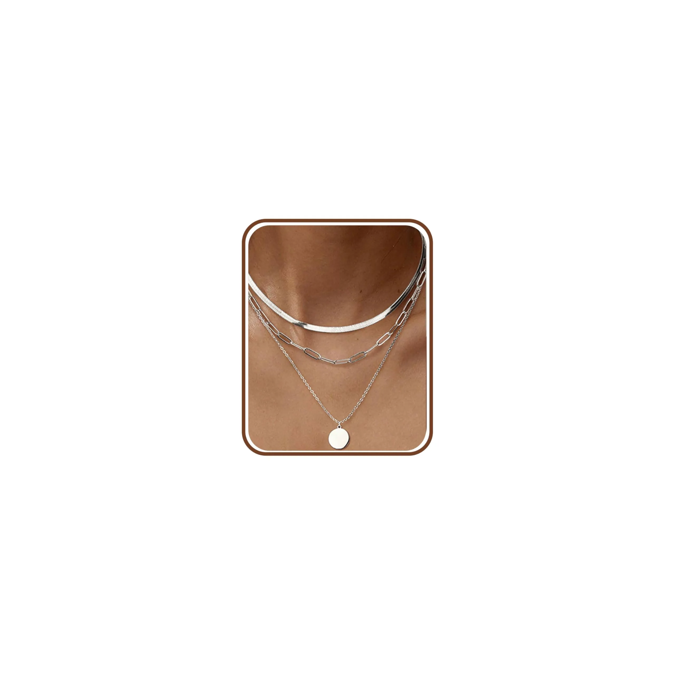 ADRAMATA Collana Donna in Acciaio Inossidabile, Set Girocollo Placcato Oro 14K Impilabile con Pendenti Regolabili Croce/Moneta/Cuore, Catena Argento - immagine 1