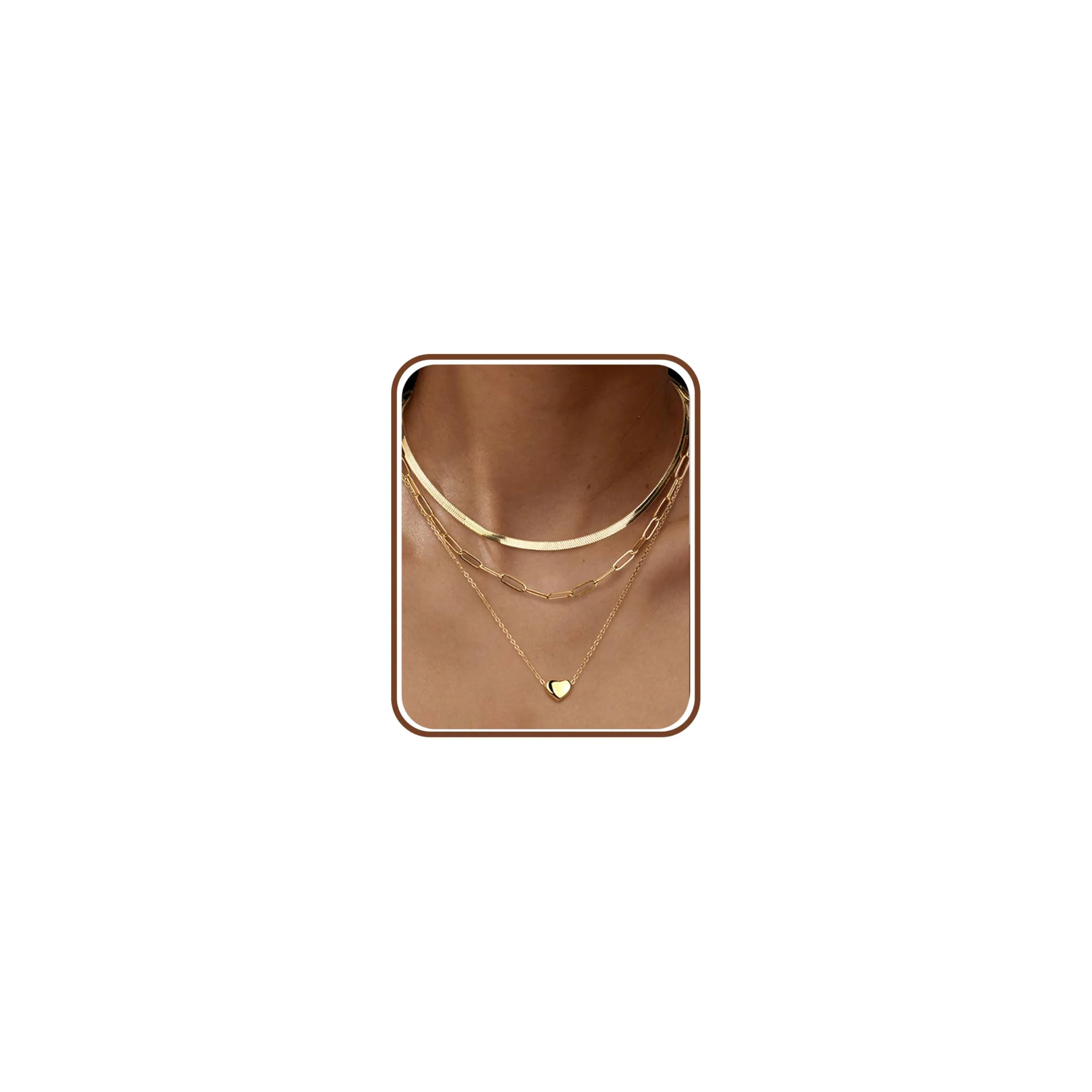 Adramata 3Pcs Collana Donna Acciaio Inossidabile Set Girocollo Pendenti - immagine 1
