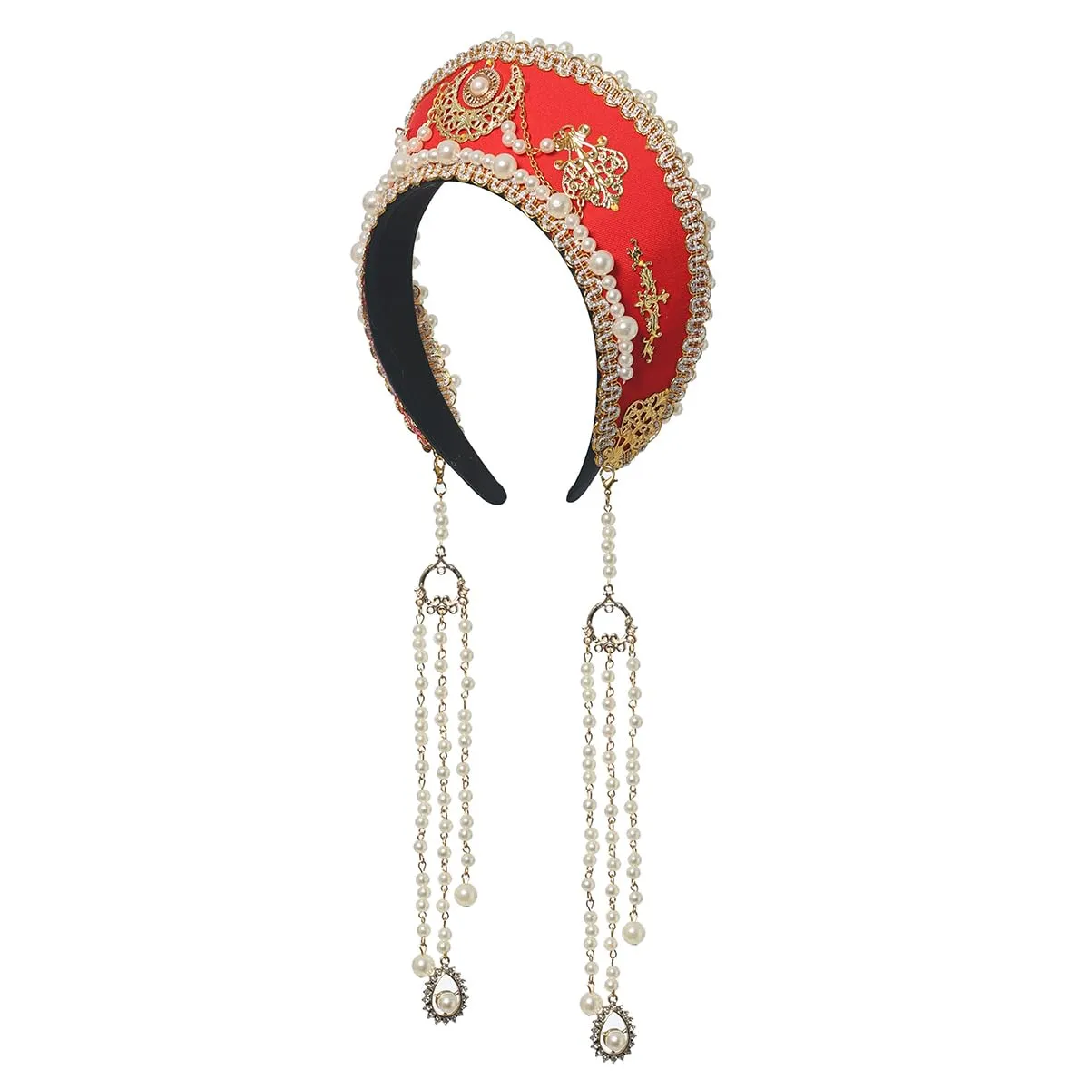 GRACEART - Cappello Elisabettano Anne Boleyn con copricapo Tudor, Corona Hood - immagine 3