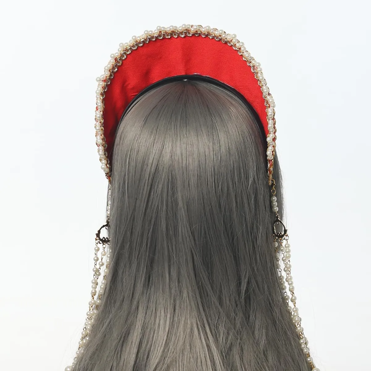 GRACEART - Cappello Elisabettano Anne Boleyn con copricapo Tudor, Corona Hood - immagine 4