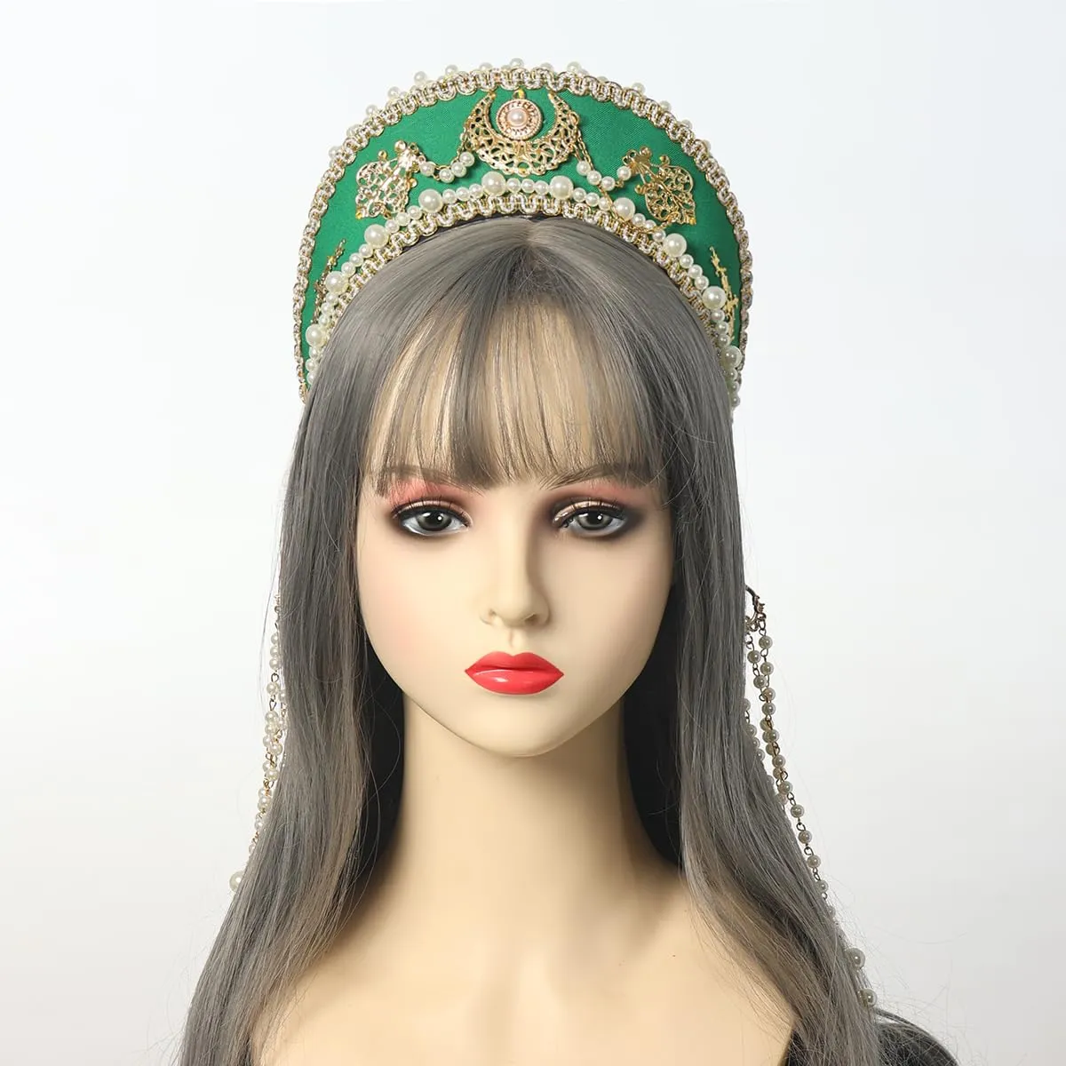 GRACEART Anne Boleyn Cappello elisabettiano Tudor Coronet Hood Hat - immagine 2
