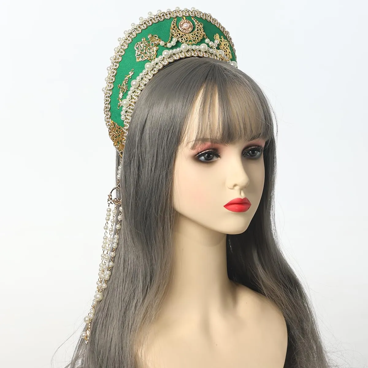 GRACEART Anne Boleyn Cappello elisabettiano Tudor Coronet Hood Hat - immagine 5