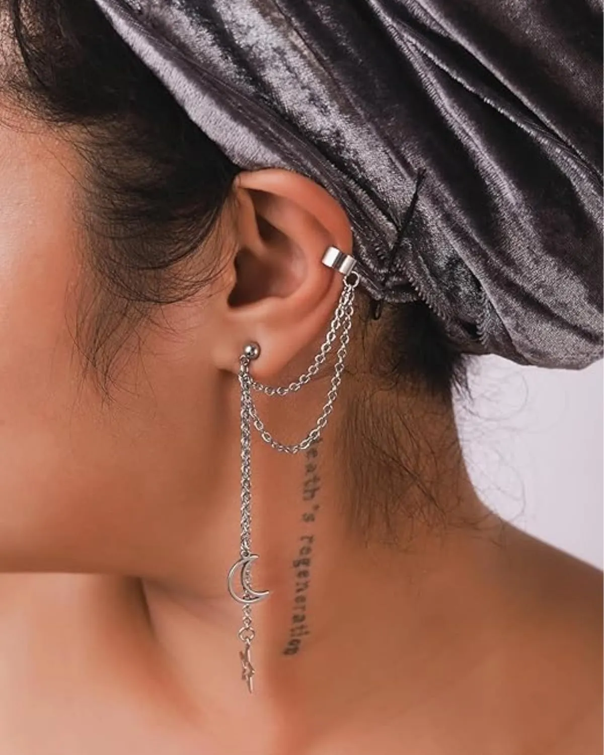 TOZBLEU 64 PCS Ear Cuff Orecchini Set Orecchini Senza Buco Non Piercing Cartilagine Catena Polsino Orecchini Ear Clip per Donne Regolabile Farfalla Wrap Orecchini Clip Finta Earcuffs Ipoallergenici - immagine 4