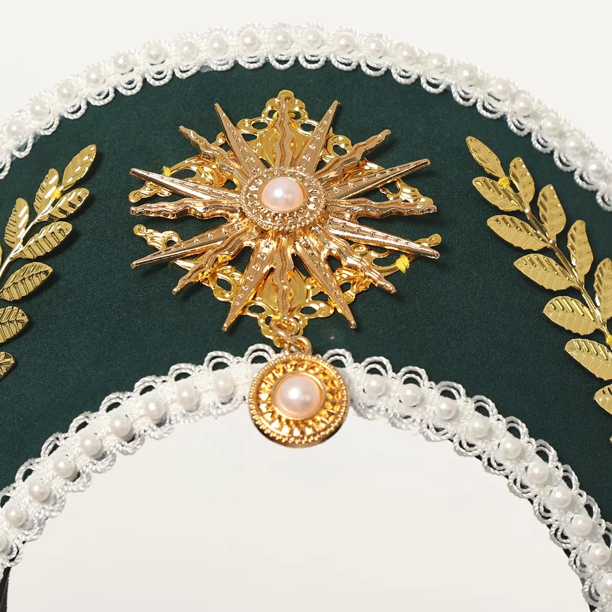 GRACEART - Copricapo Elisabettano con Cappello di Anna Bolena, Corona Tudor, Cappuccio Stile-4 (verde scuro) - immagine 4