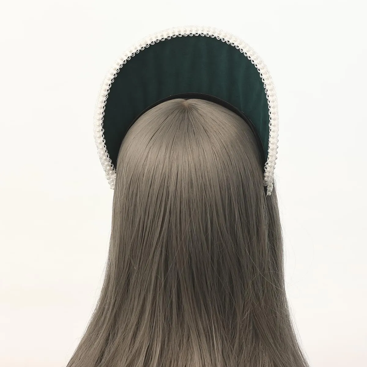 GRACEART - Copricapo Elisabettano con Cappello di Anna Bolena, Corona Tudor, Cappuccio Stile-4 (verde scuro) - immagine 5