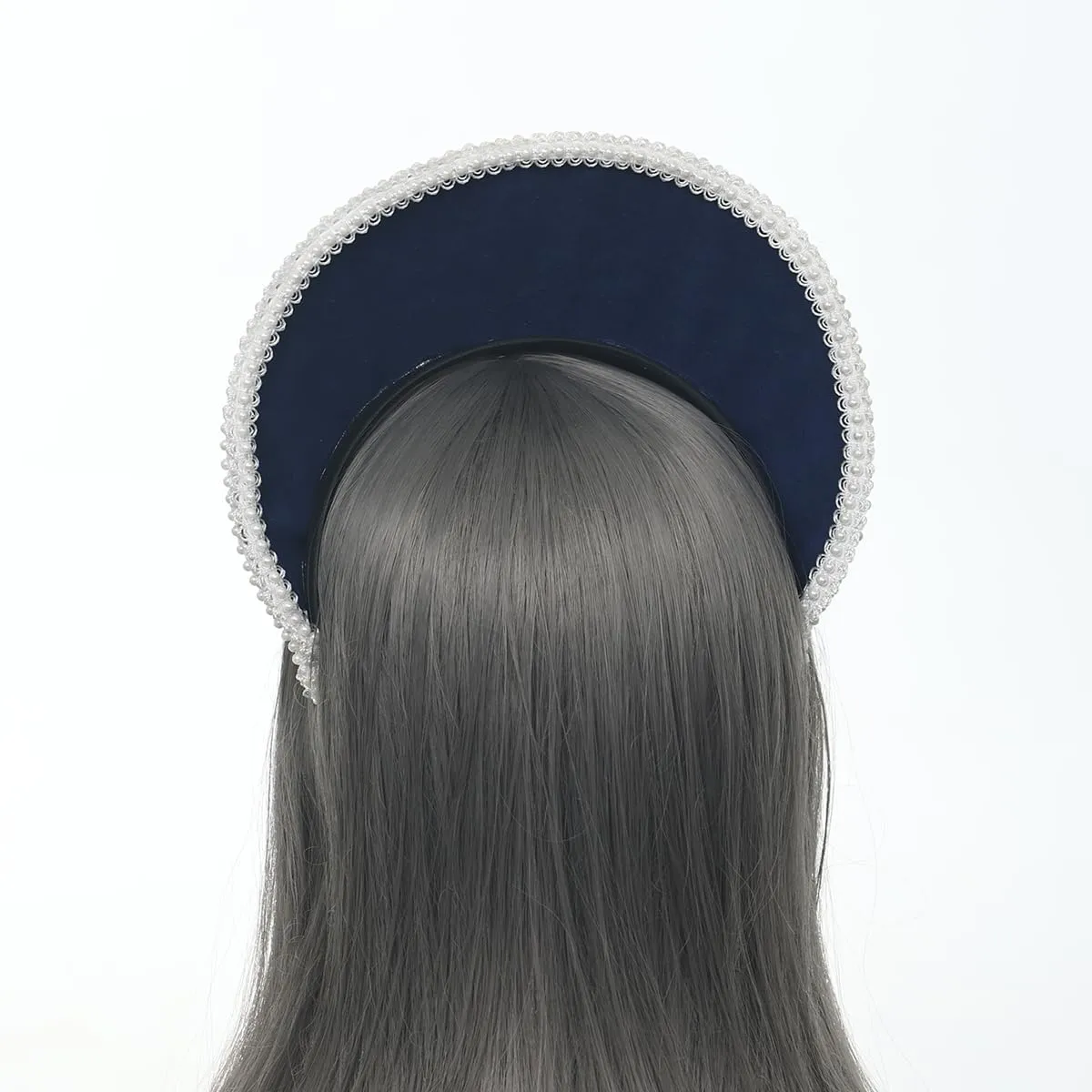 GRACEART Anne Boleyn Hat Copricapo elisabettiano Tudor Coronet Hood Hat Style-4 (blu scuro) - immagine 5