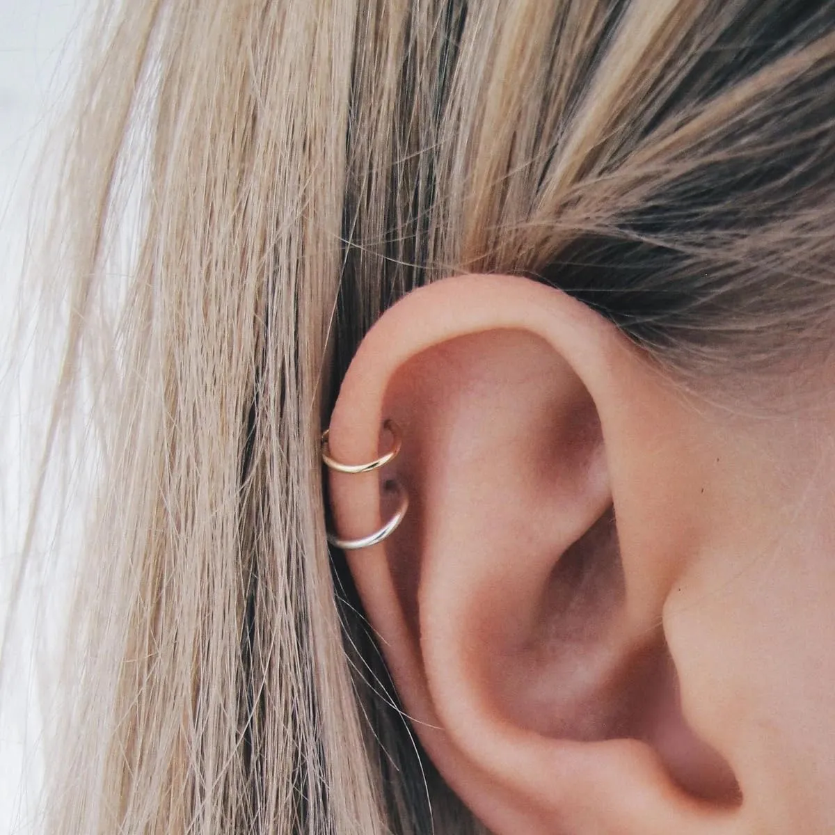 DAILI Anello per naso in oro e argento, sottile, orecchini in titanio per donna e uomo, piercing per naso ad anello, 18G, setto, tragus, conch, helix, piercing ipoallergenico, orecchini per naso in - immagine 3