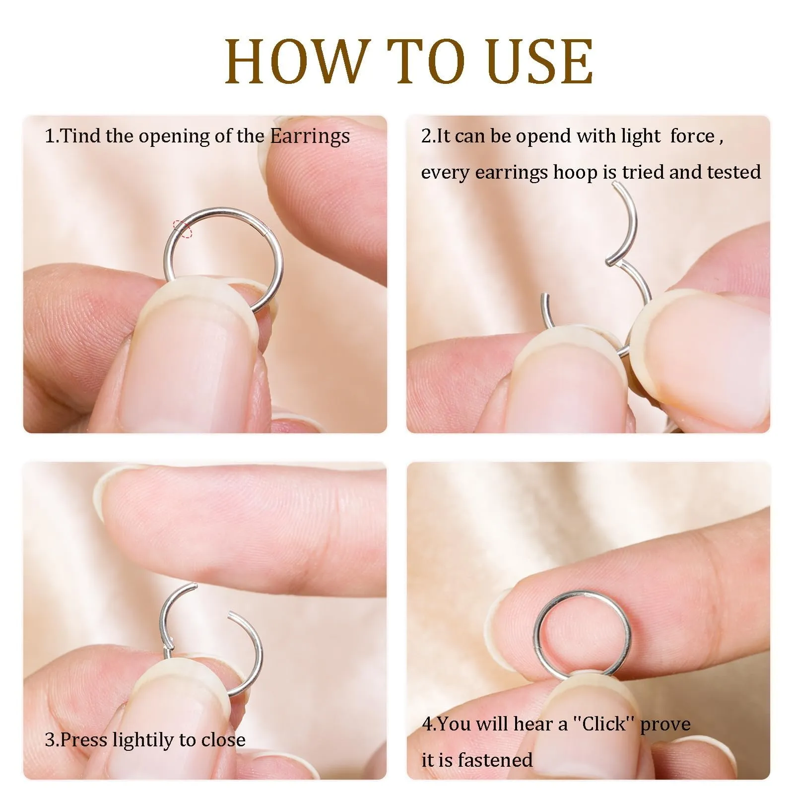 DAILI Anello per naso in oro e argento, sottile, orecchini in titanio per donna e uomo, piercing per naso ad anello, 18G, setto, tragus, conch, helix, piercing ipoallergenico, orecchini per naso in - immagine 4