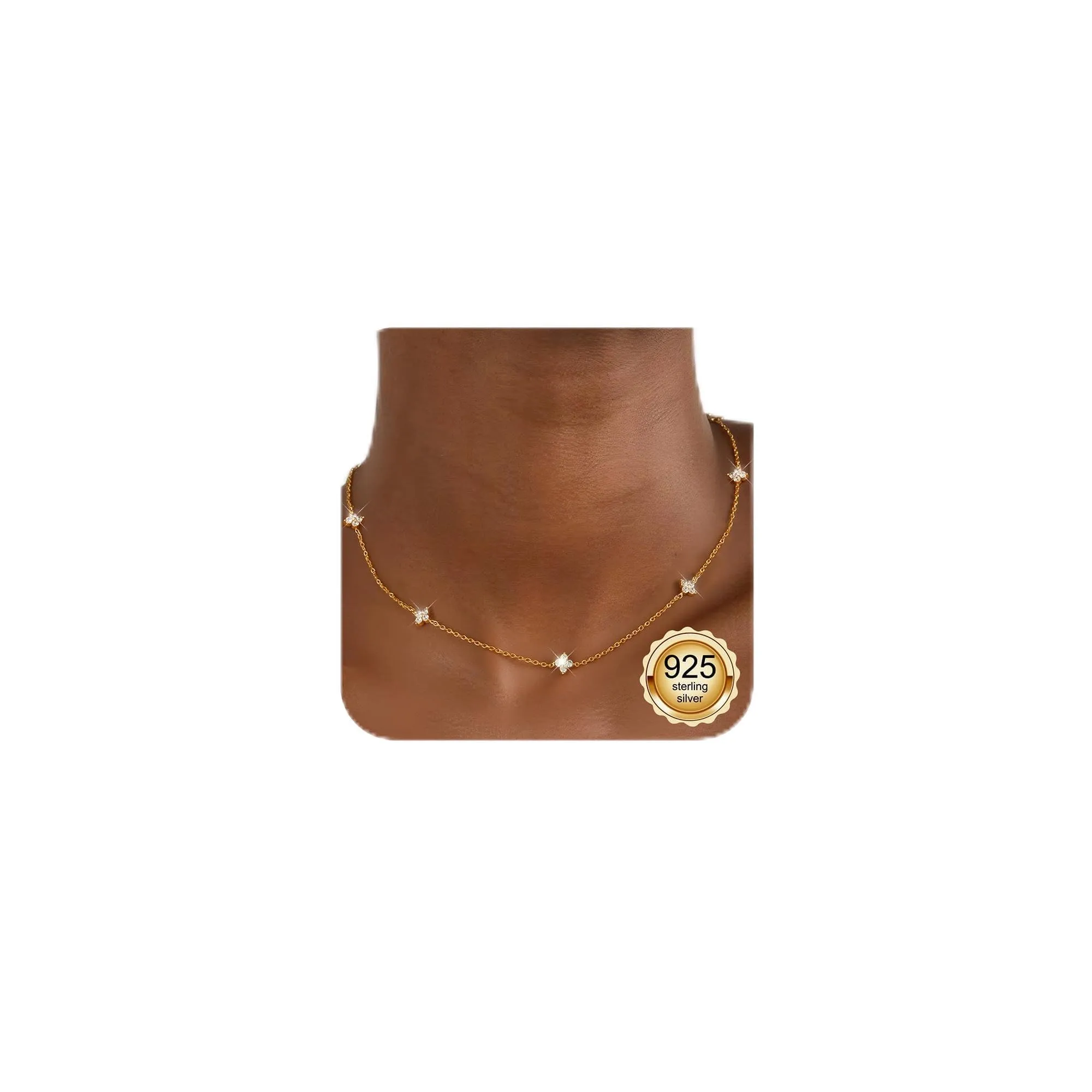Finrezio Collana Donna con Chiusura in Argento 925 Zircone Cubico - immagine 1