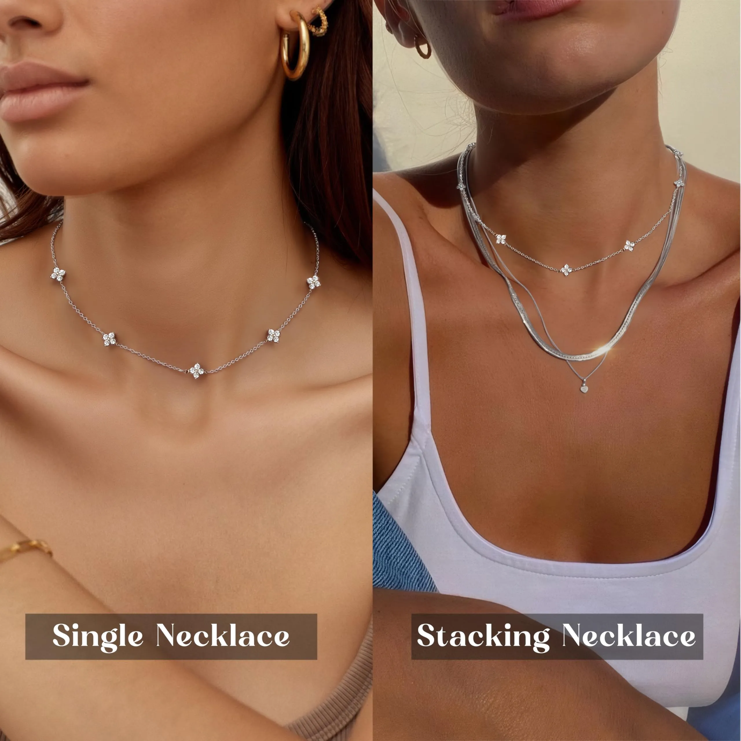 Finrezio Collana Donna Color Argentozircone Cubico Choker - immagine 4