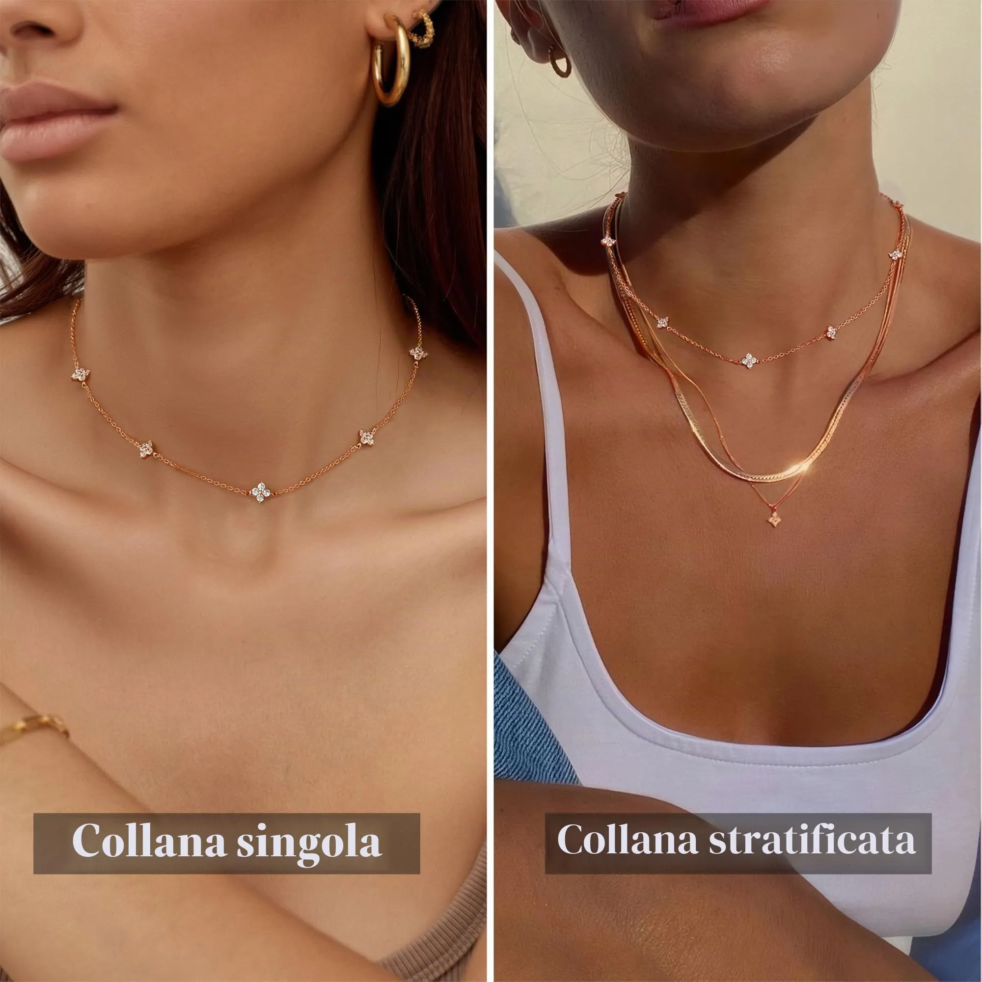 Finrezio Collana Donna con Chiusura in Argento 925 Zircone Cubico - immagine 4