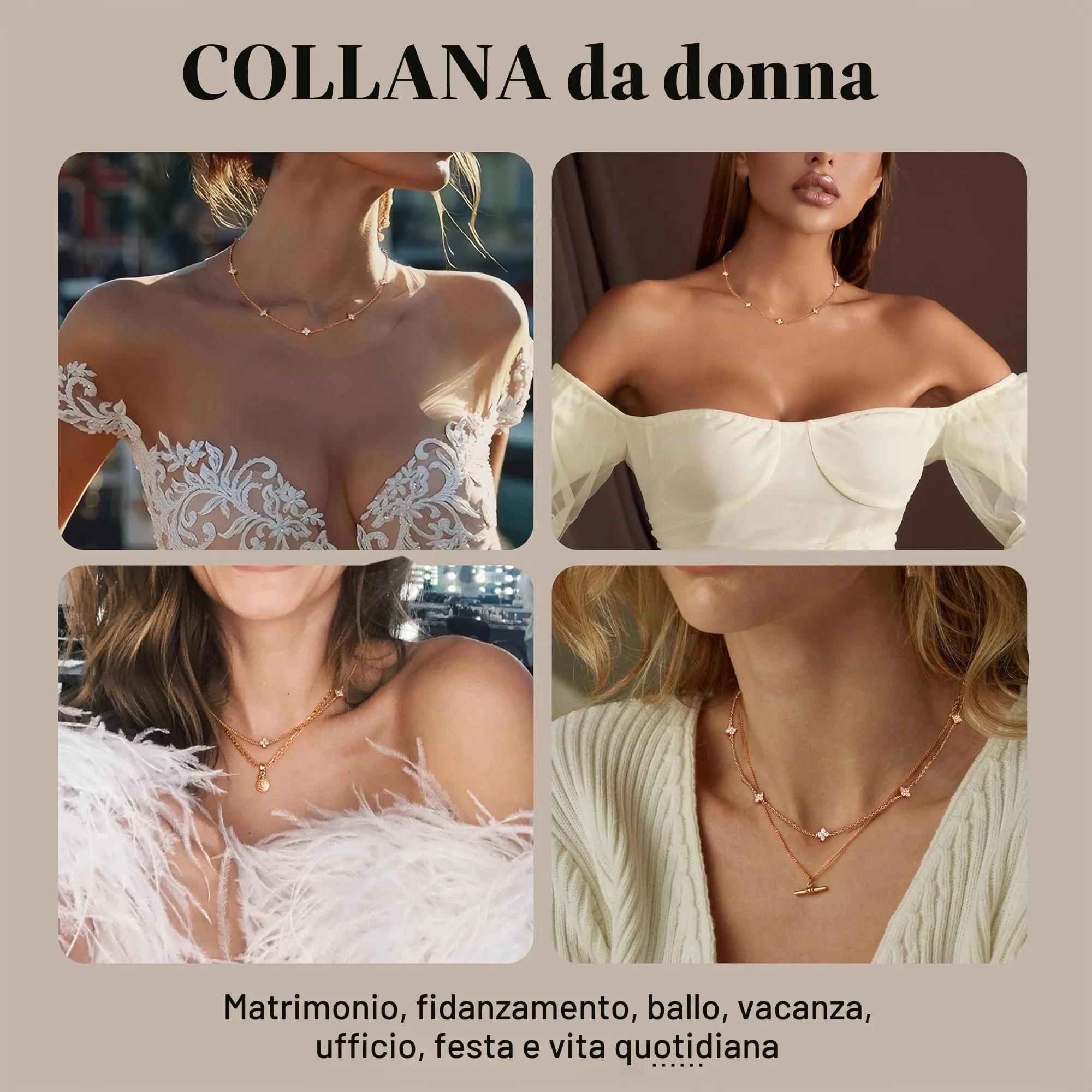 Finrezio Collana Donna con Chiusura in Argento 925 Zircone Cubico - immagine 5