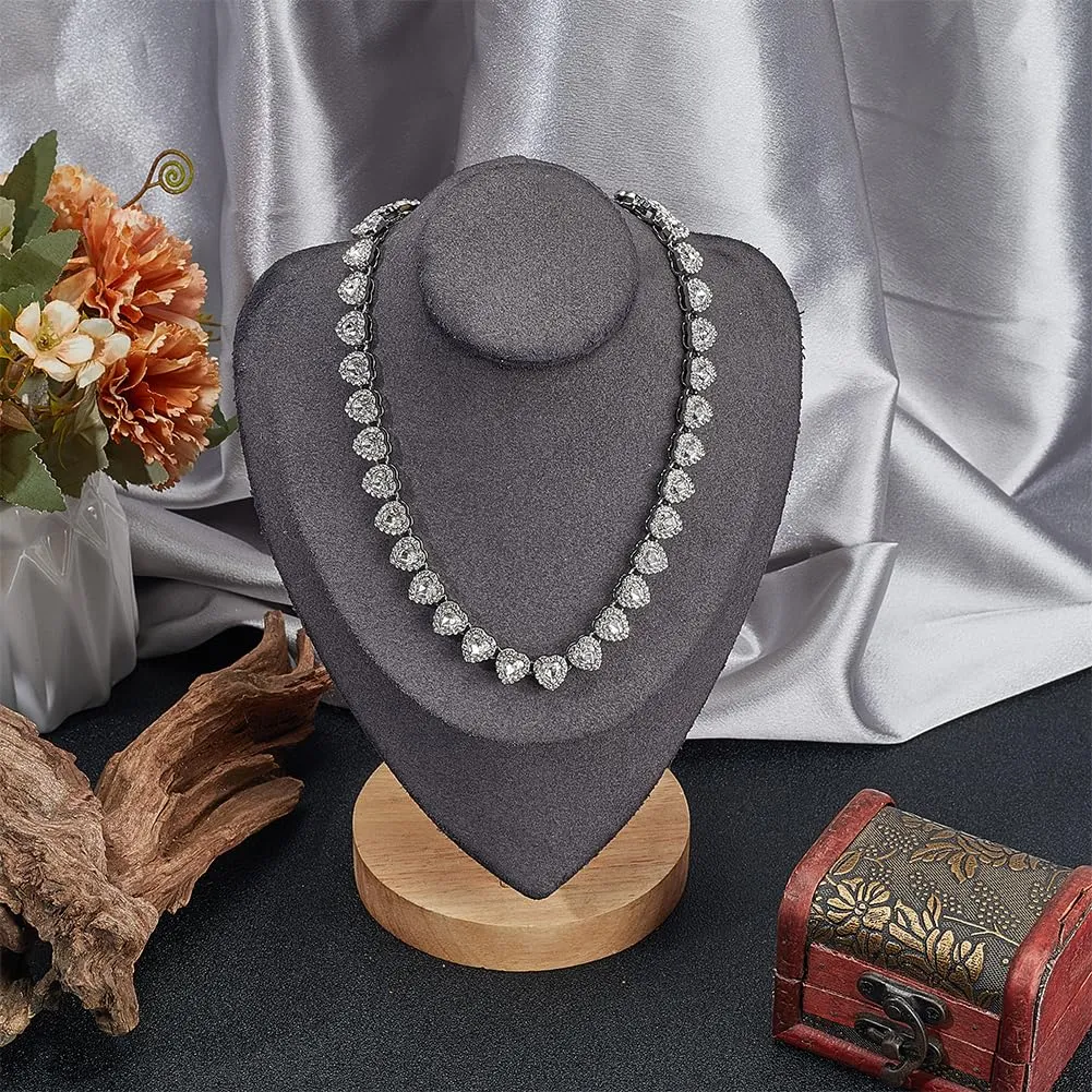 SOFPLATE 1 Scatola da 15.83 pollici/40.2cm Collana in Argento con Diam Cristlega da Tennis Catena da Tennis Cuore Lucido Zirconi Cubici Strass di Vetro Collana in Lega A Strati Ghiacciata per Regali - immagine 3
