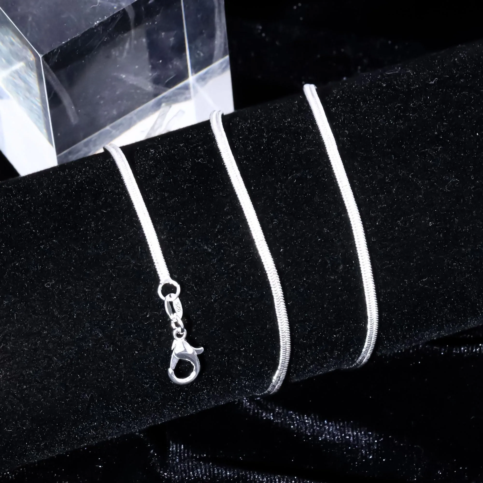 Casxyue Collana Argento 925 Donna Uomo Catenina Argento 40/45/50/55/60/65/70/75cm Catena Serpente/Catena Cuban/Catena a Maglia Veneziana Gioielli (Catena Serpente Piatta, 55 Centimetri) - immagine 4