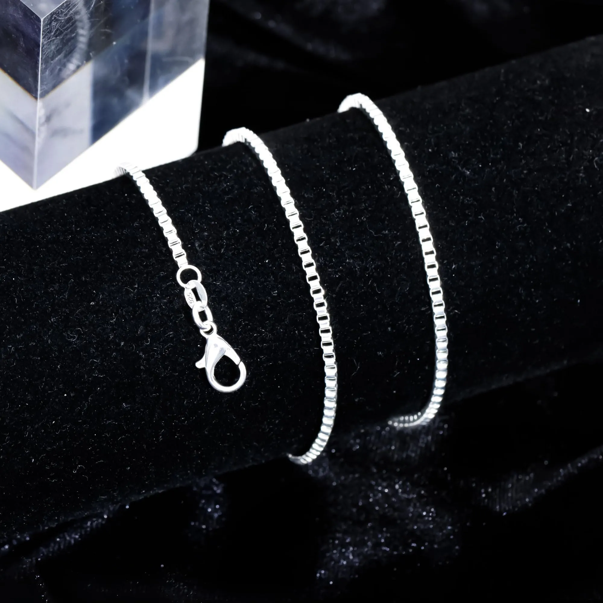 Casxyue Collana Argento 925 Donna Uomo Catenina Argento 40/45/50/55/60/65/70/75cm Catena Serpente/Catena Cuban/Catena a Maglia Veneziana Gioielli (Catena a Maglia Venezian, 50 Centimetri) - immagine 4