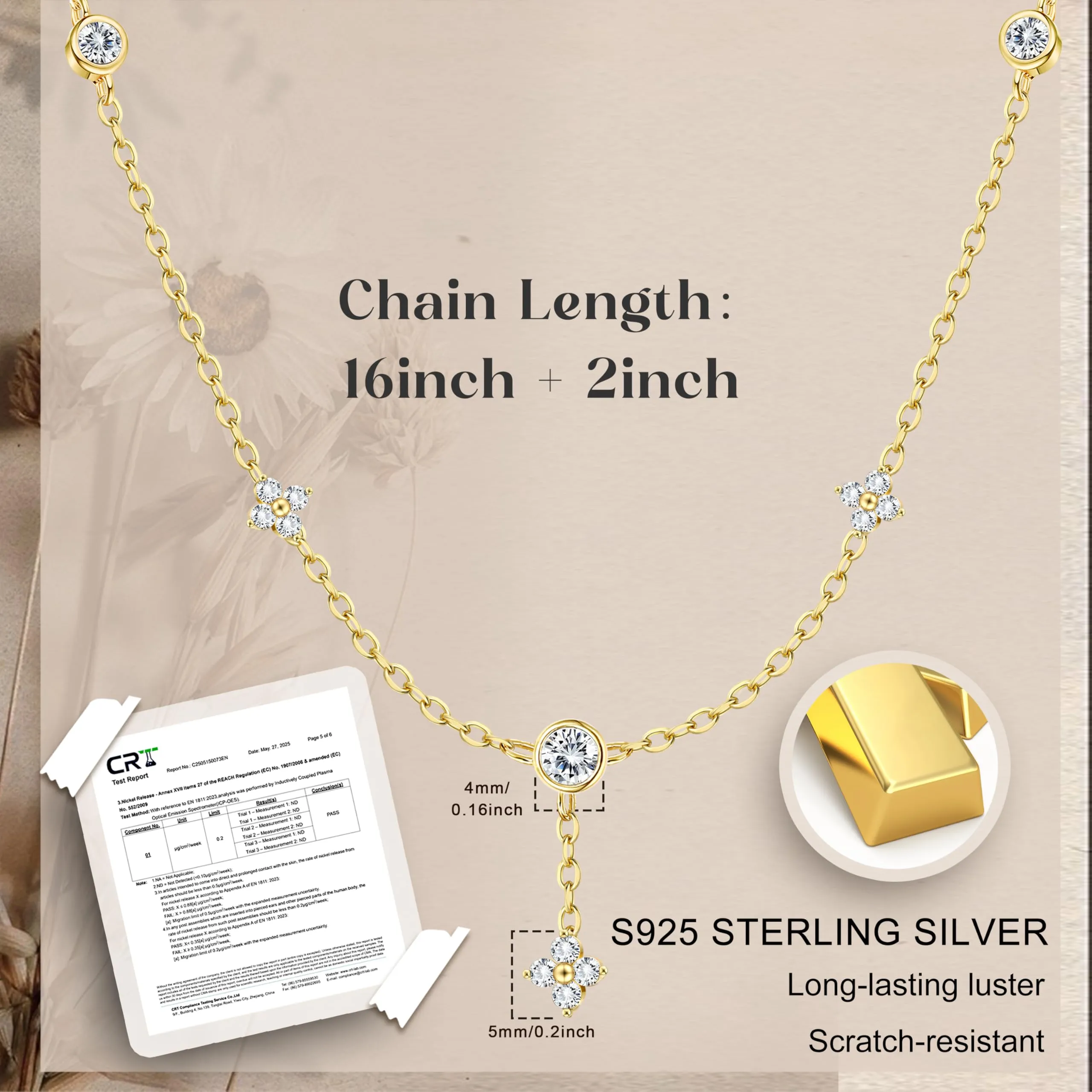 Finrezio Collana Donna con Chiusura in Argento 925 Zircone Cubico - immagine 3