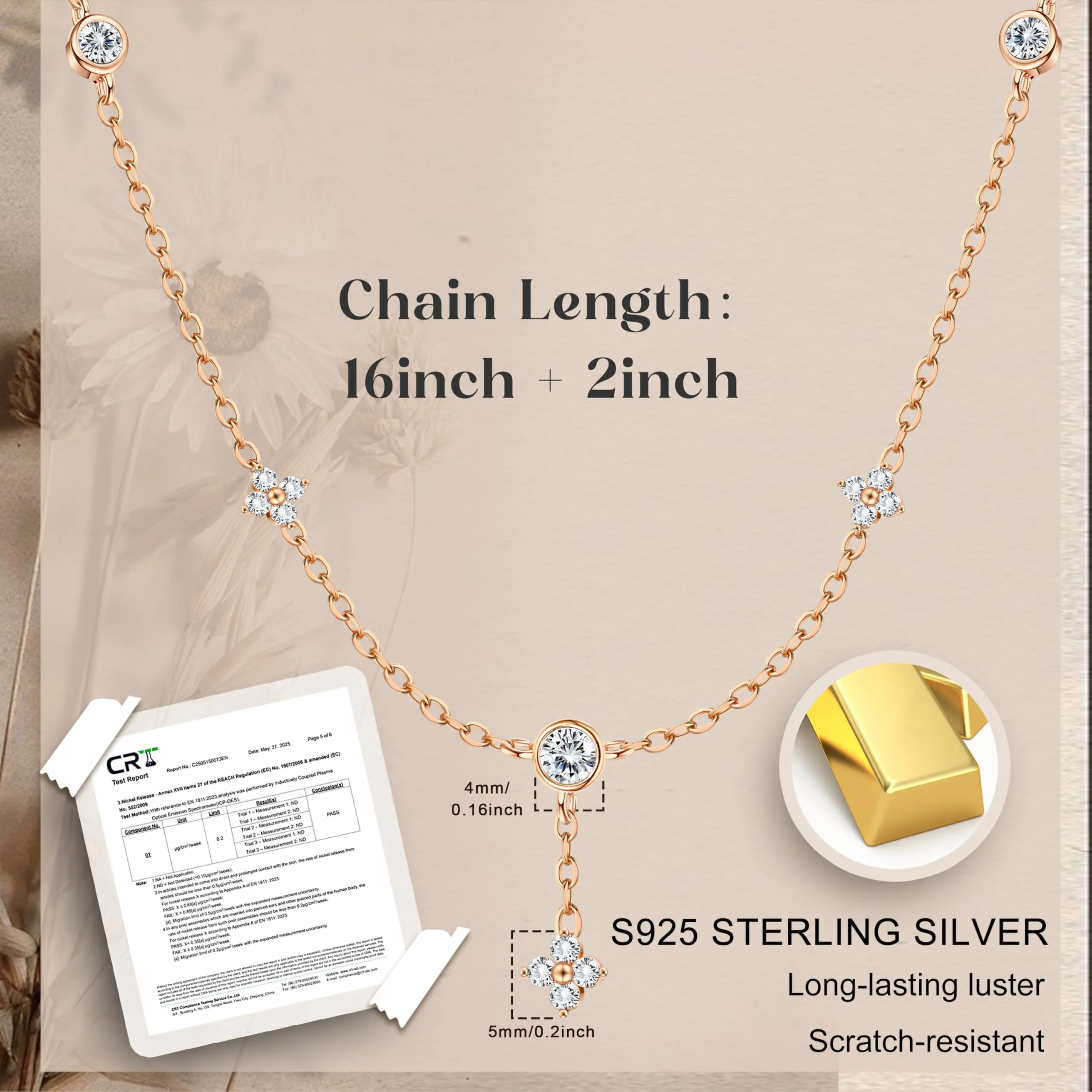 Finrezio Collana Donna con Chiusura in Argento 925 Zircone Cubico - immagine 3