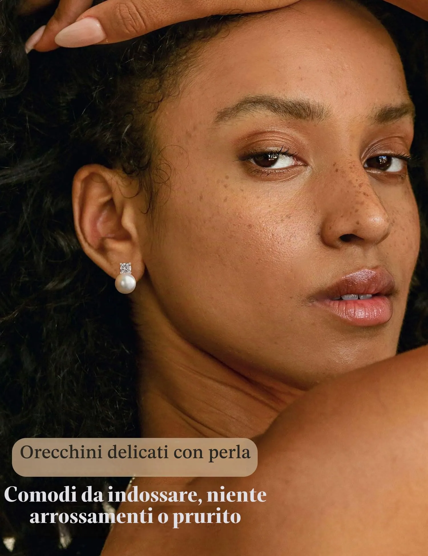 ZNBOH Orecchini Perle Donna Anallergici Perle Vere Perline Sfera Rotonda Orecchini a Bottone Zirconi Orecchini Sposa Matrimonio Cartilagine Trago Helix Piercings Gioielli Argento 8mm - immagine 6