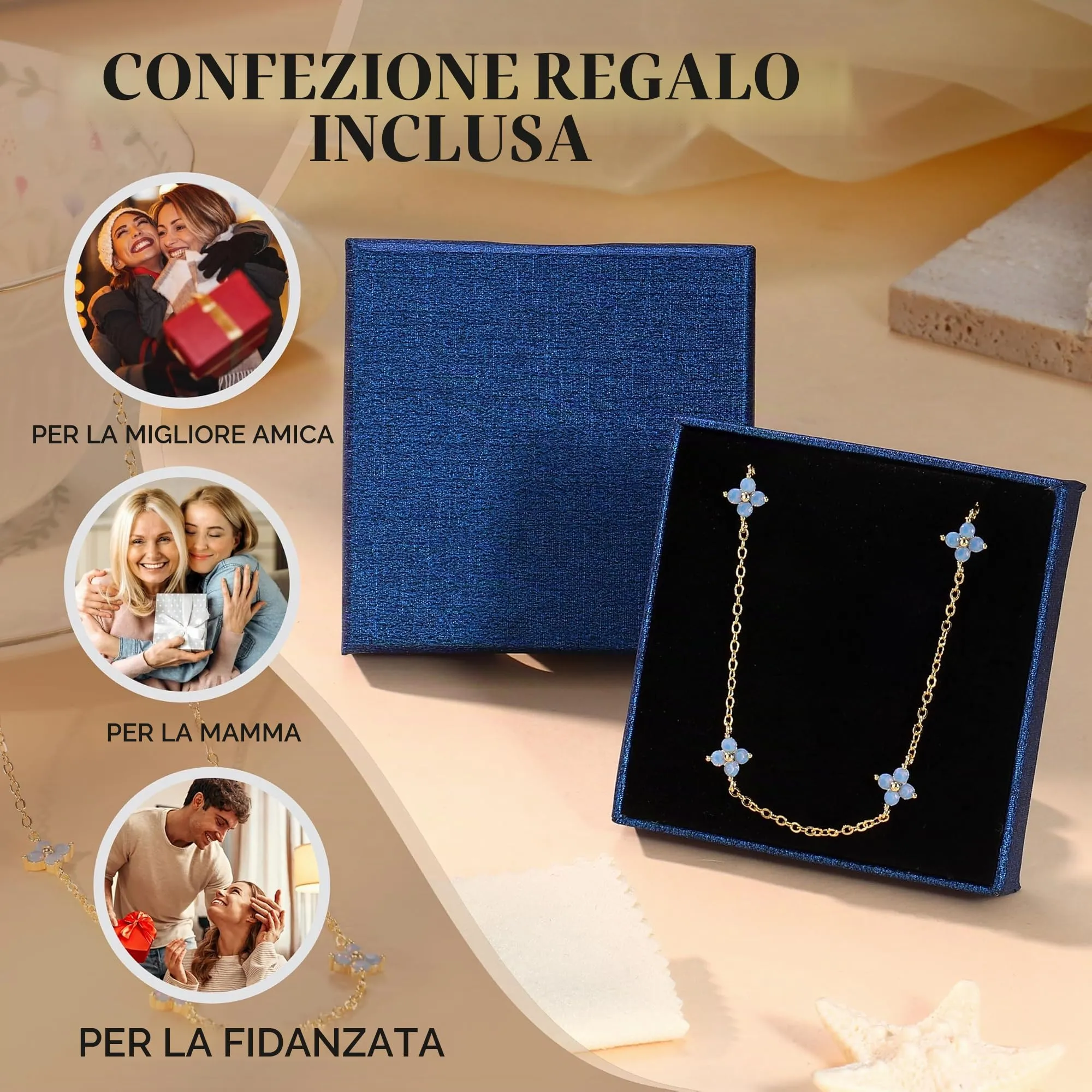 Finrezio Collana Donna con Chiusura in Argento 925 Zircone Cubico Choker - immagine 6