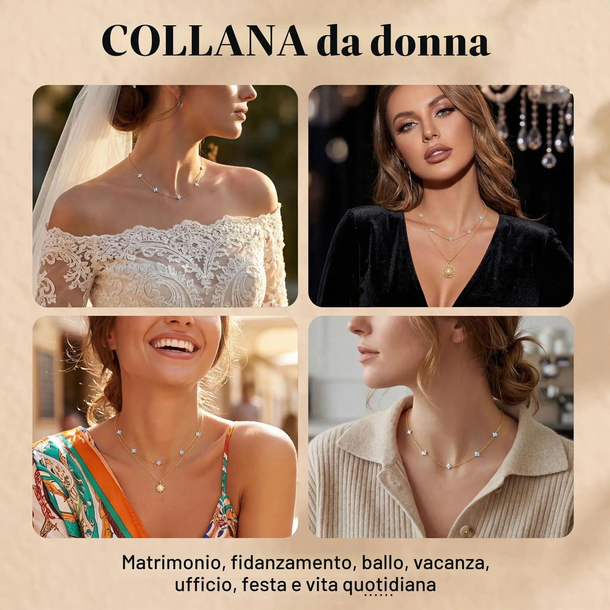 Finrezio Collana Donna con Chiusura in Argento 925 Zircone Cubico Choker - immagine 7