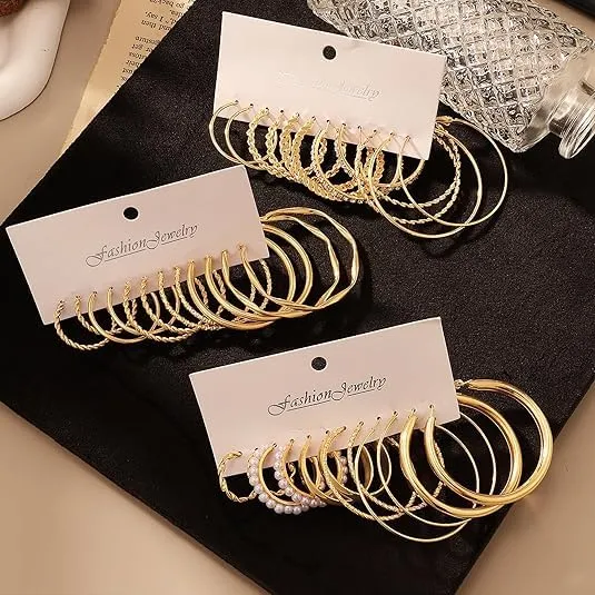 18 Paia Orecchini Oro Donna Set,Orecchini Oro Set,Sets Orecchine Anallergici Donna Oros, Zircone Sintetico Scintillante, Un Gioiello Elegante da Regalare, Perfetto per Mamme, Mogli O Fidanzate/A - immagine 3