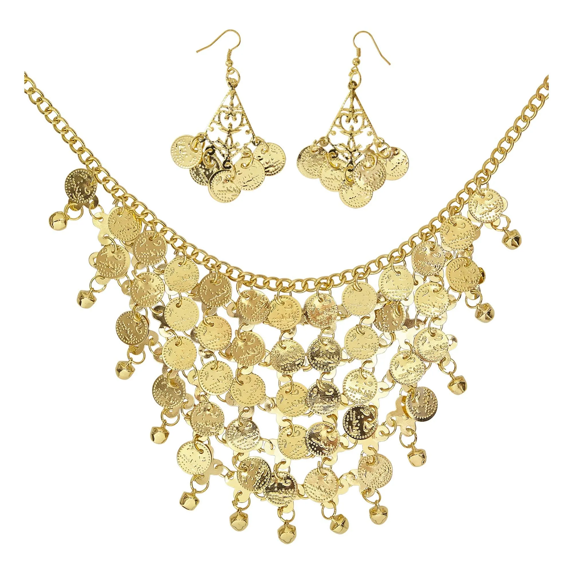 W WIDMANN MILANO Party Fashion - 24372 - Orecchini e collana con monete d'oro, oro, gioielli, accessorio, festa a tema, carnevale - immagine 1