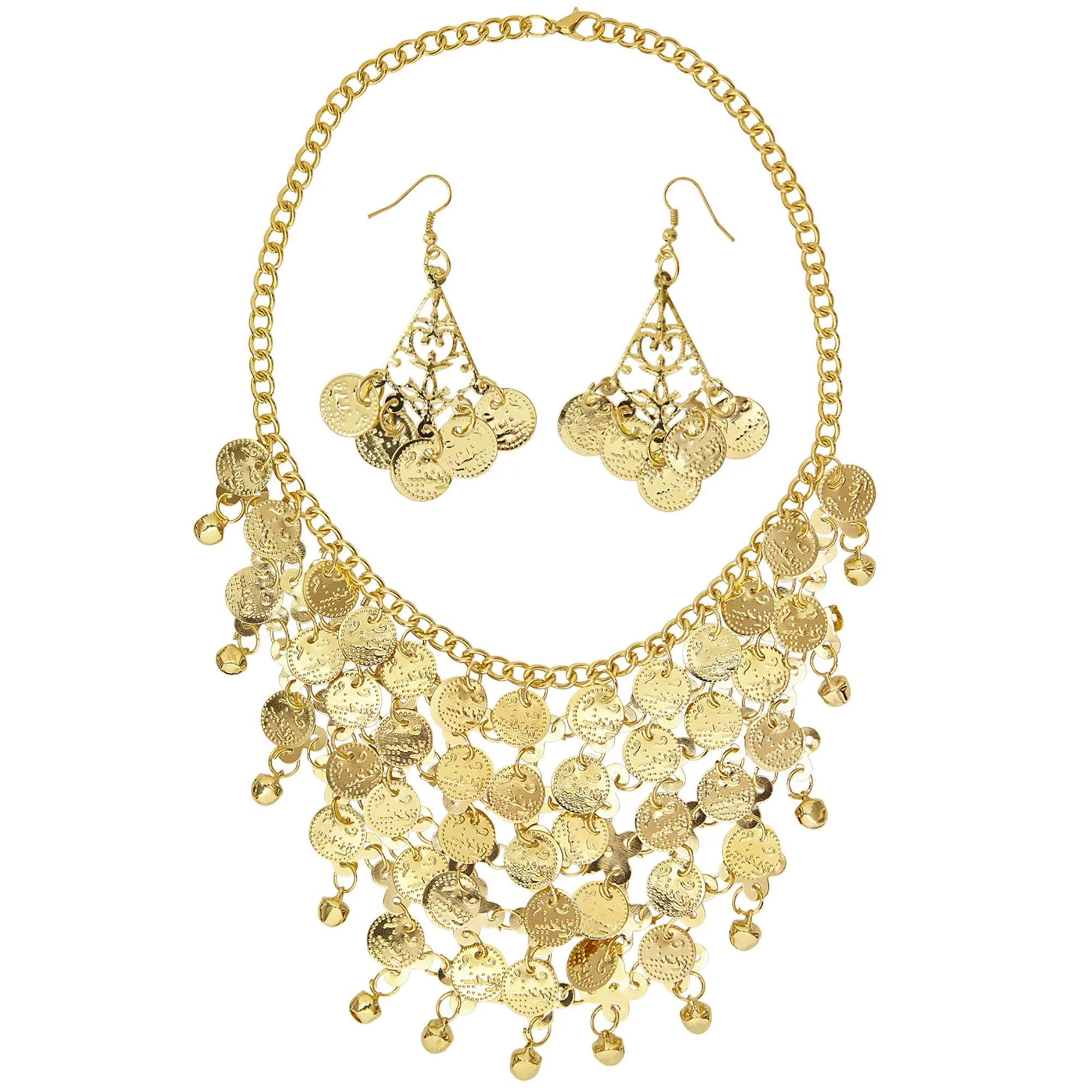 W WIDMANN MILANO Party Fashion - 24372 - Orecchini e collana con monete d'oro, oro, gioielli, accessorio, festa a tema, carnevale - immagine 2
