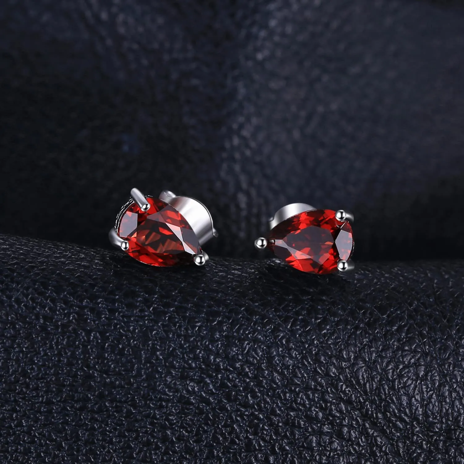 JewelryPalace orecchini a goccia 1,8 carati in granati rosso naturale, Birthstone in Argento Sterling 925 - immagine 3