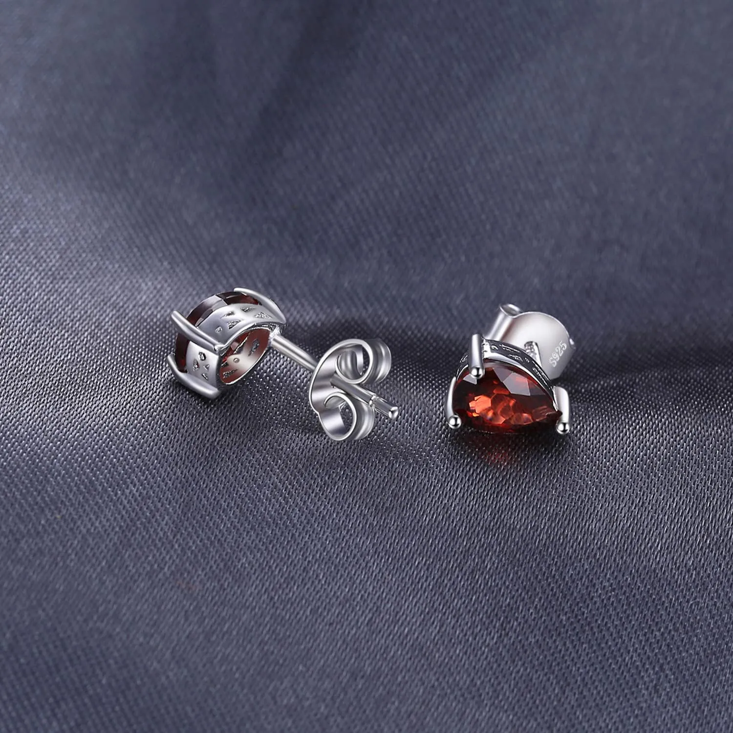 JewelryPalace orecchini a goccia 1,8 carati in granati rosso naturale, Birthstone in Argento Sterling 925 - immagine 5