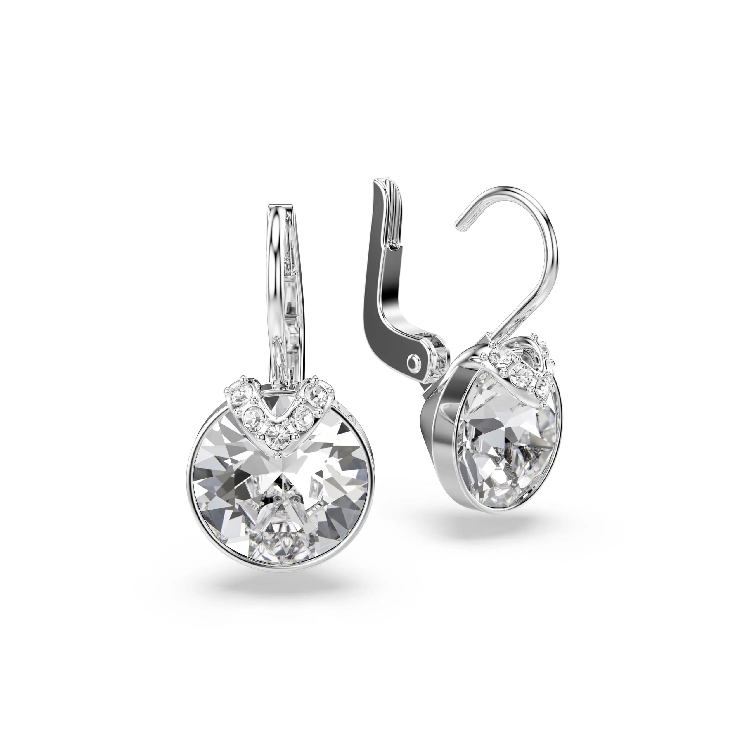 Swarovski Orecchini pendenti Bella V, Taglio Round, Bianchi, Placcato rodio - immagine 3