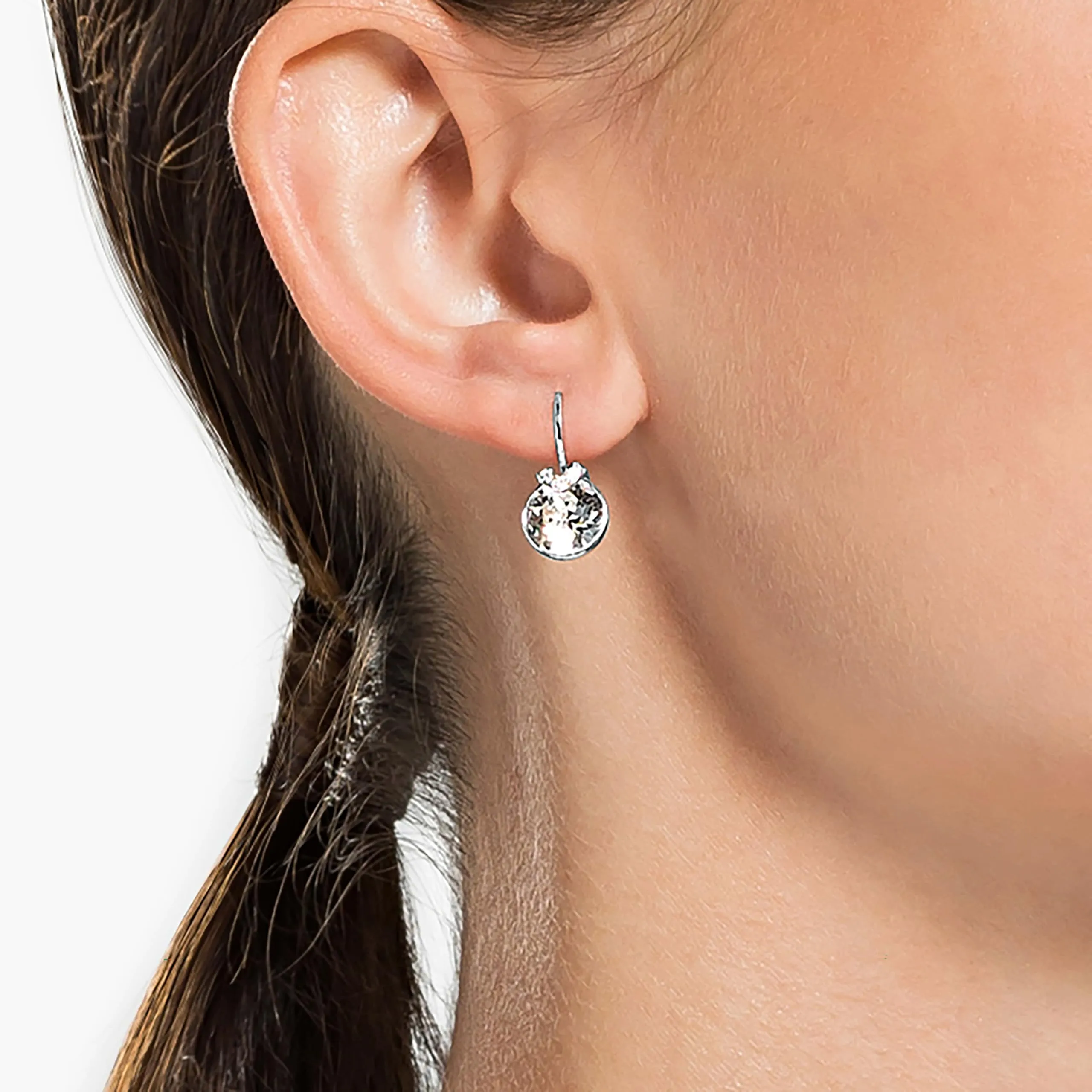 Swarovski Orecchini pendenti Bella V, Taglio Round, Bianchi, Placcato rodio - immagine 5