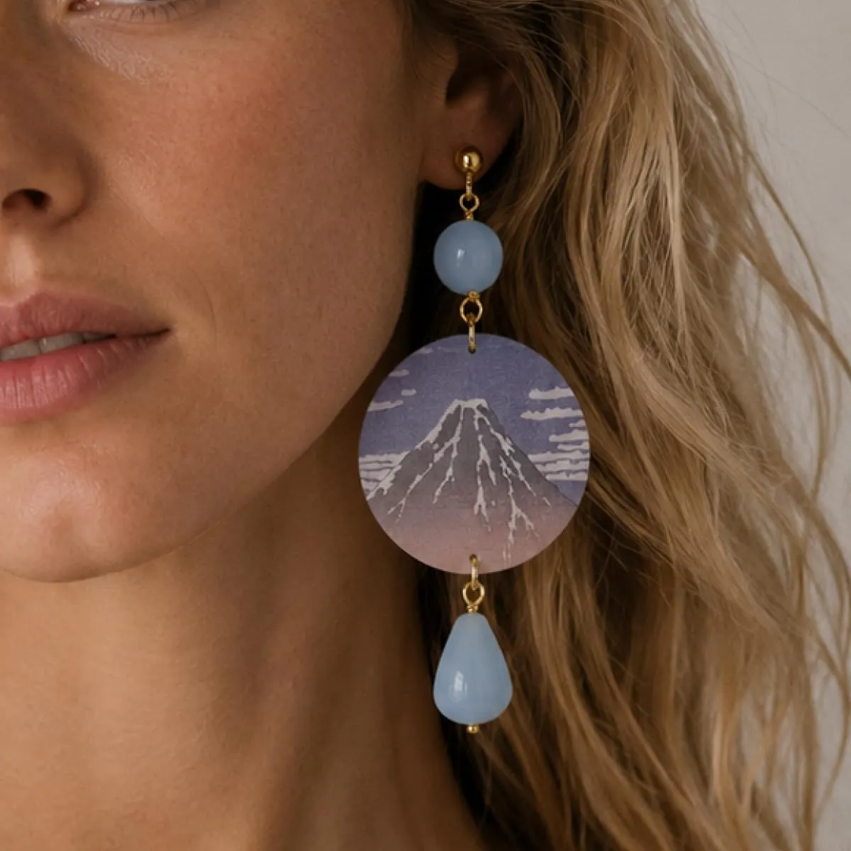 Lebole Orecchini Donna, Orecchini Donna Pendenti Eleganti e Leggeri, in Ottone Galvanizzato Oro con Pietre Naturali, Gioielli Artigianali Made in Italy, Regalo Donna dal Design Esclusivo - immagine 6