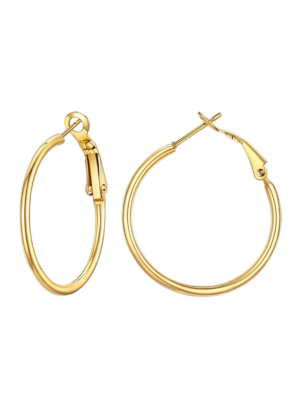 Suplight Orecchini Cerchio Donna Oro Piccolo 30mm in Acciaio Inossidabile - immagine 1