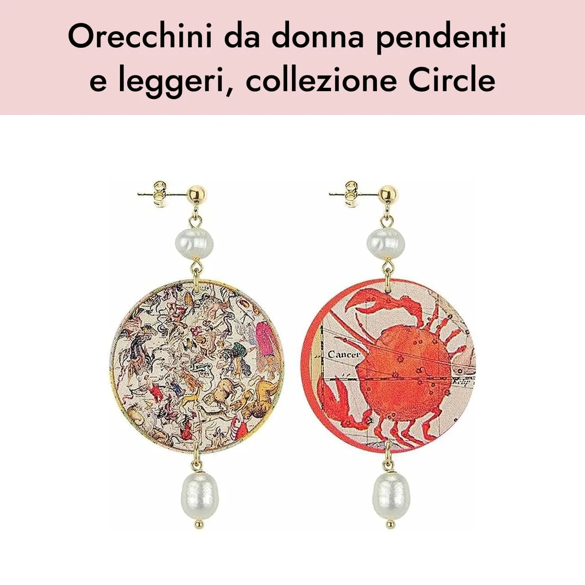 Lebole Orecchini Donna, Orecchini Donna Pendenti Eleganti e Leggeri, in Ottone Galvanizzato Oro con Pietre Naturali, Gioielli Artigianali Made in Italy, Regalo Donna dal Design Esclusivo - immagine 3