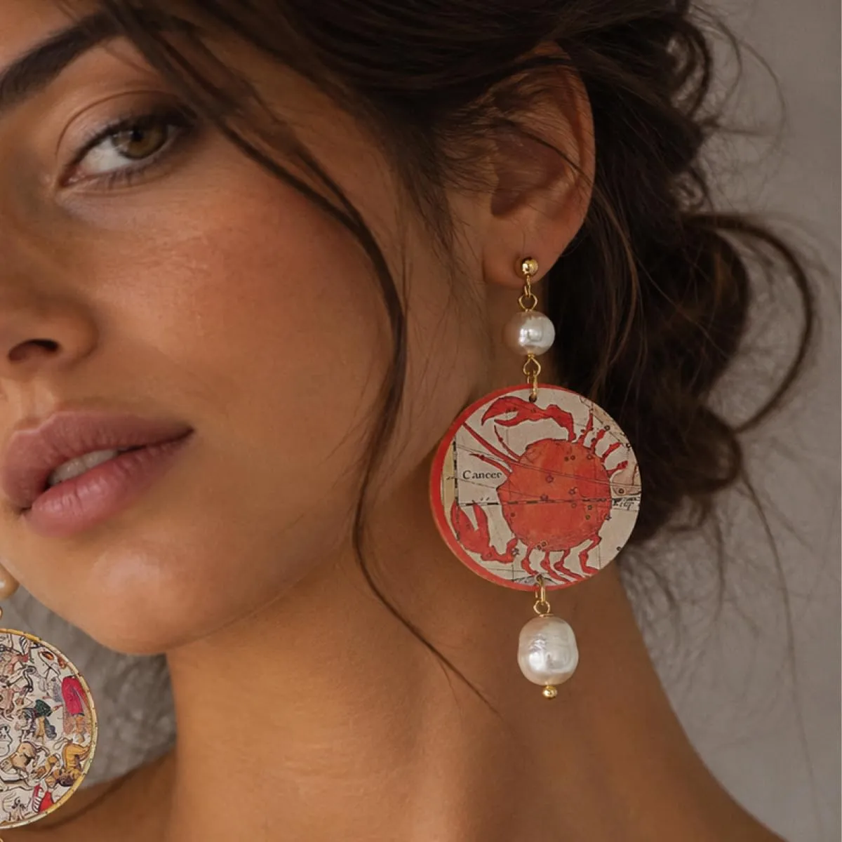 Lebole Orecchini Donna, Orecchini Donna Pendenti Eleganti e Leggeri, in Ottone Galvanizzato Oro con Pietre Naturali, Gioielli Artigianali Made in Italy, Regalo Donna dal Design Esclusivo - immagine 6