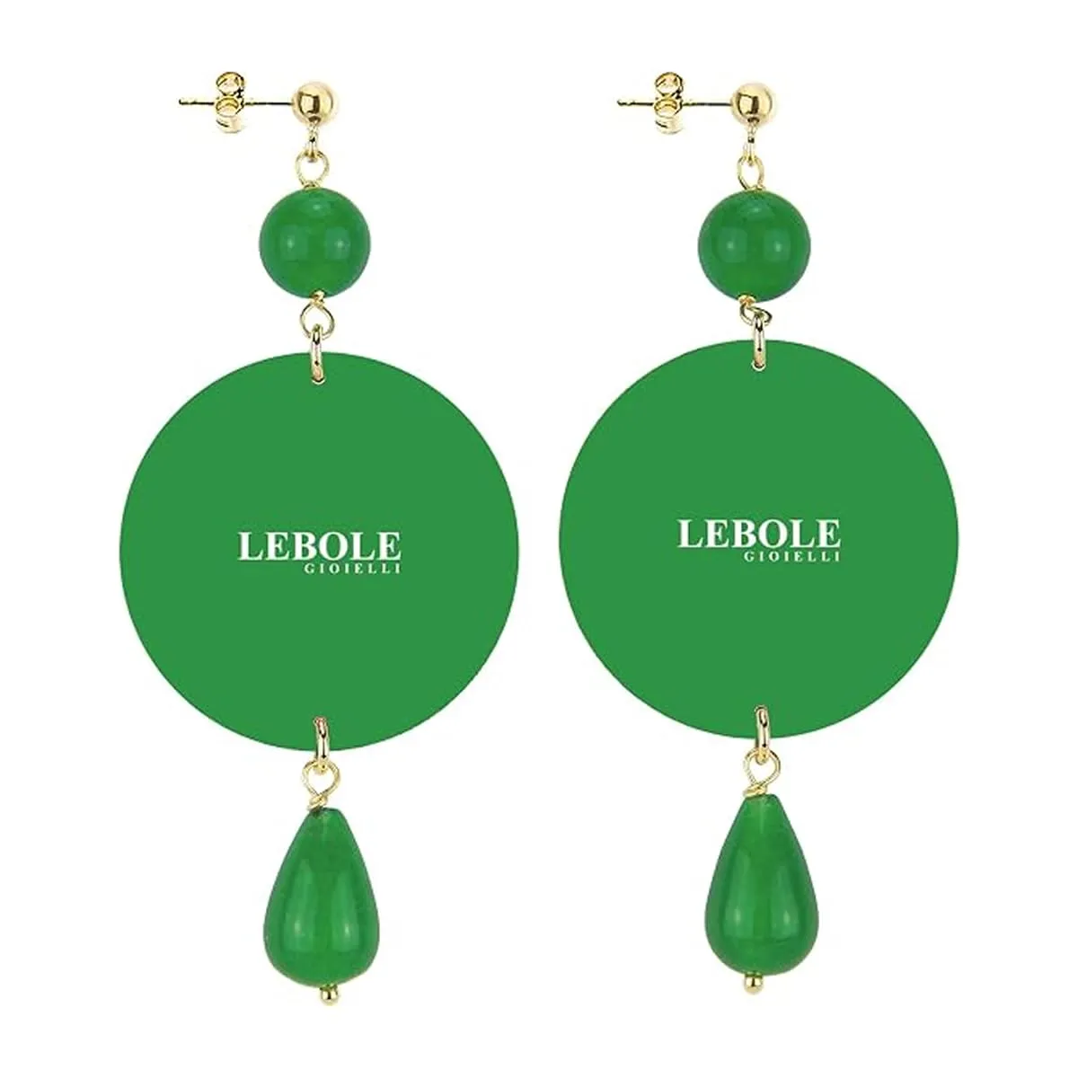 Lebole Orecchini Donna, Orecchini Donna Pendenti Eleganti e Leggeri, in Ottone Galvanizzato Oro con Pietre Naturali, Gioielli Artigianali Made in Italy, Regalo Donna dal Design Esclusivo - immagine 7