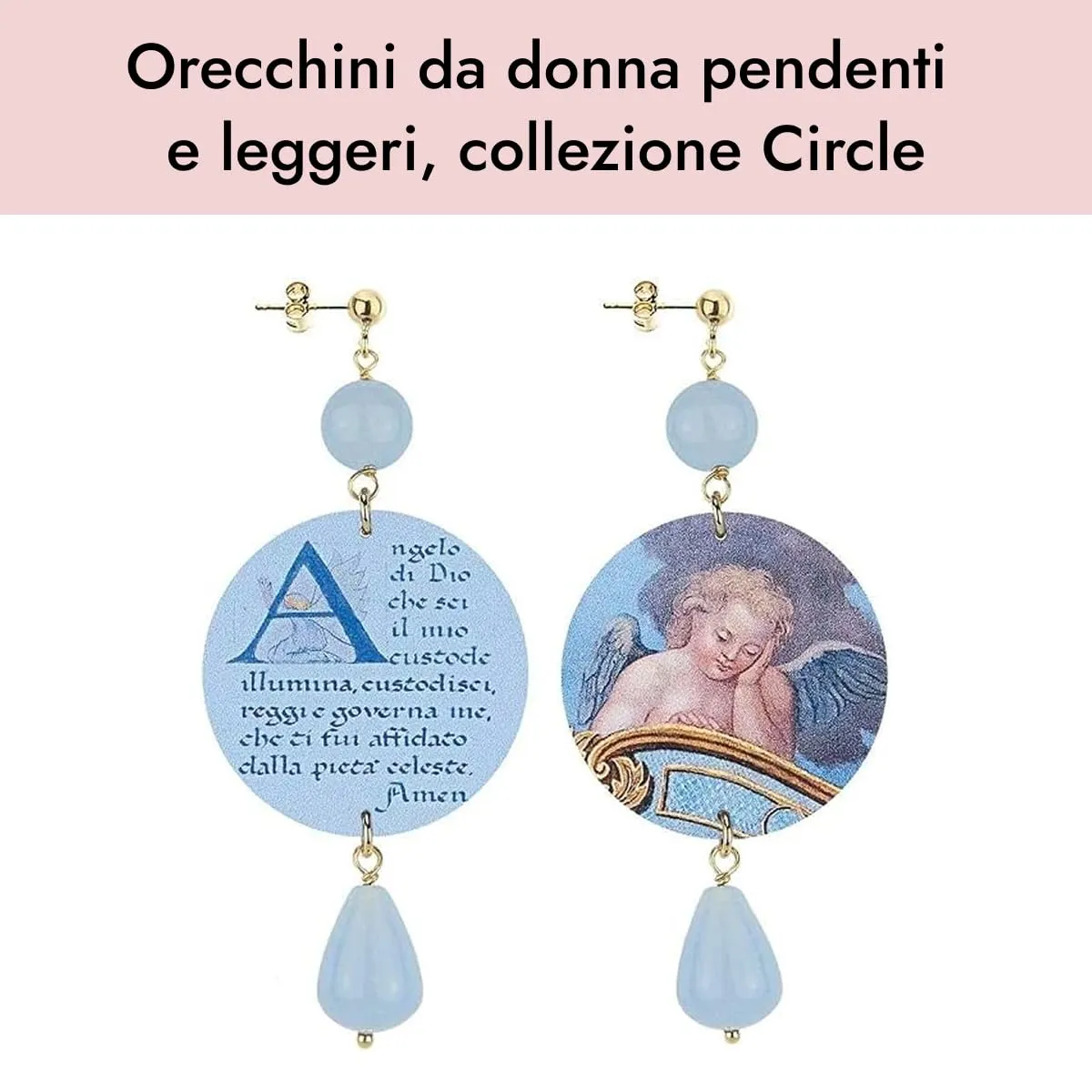 Lebole Orecchini Donna, Orecchini Donna Pendenti Eleganti e Leggeri, in Ottone Galvanizzato Oro con Pietre Naturali, Gioielli Artigianali Made in Italy, Regalo Donna dal Design Esclusivo - immagine 3