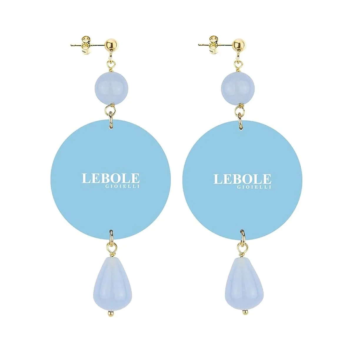 Lebole Orecchini Donna, Orecchini Donna Pendenti Eleganti e Leggeri, in Ottone Galvanizzato Oro con Pietre Naturali, Gioielli Artigianali Made in Italy, Regalo Donna dal Design Esclusivo - immagine 7