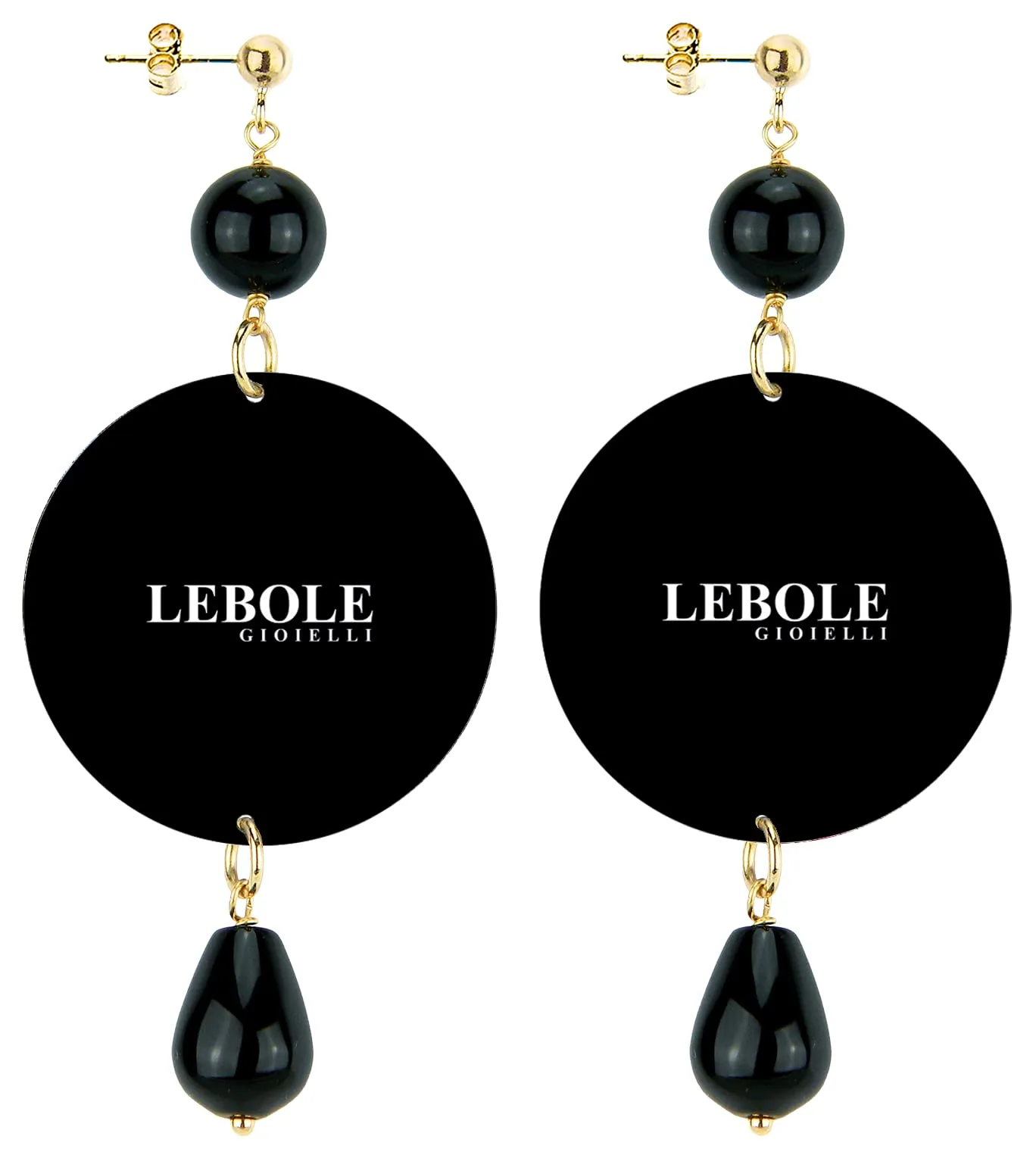 Lebole Orecchini Donna, Orecchini Donna Pendenti Eleganti e Leggeri, in Ottone Galvanizzato Oro con Pietre Naturali, Gioielli Artigianali Made in Italy, Regalo Donna dal Design Esclusivo - immagine 2