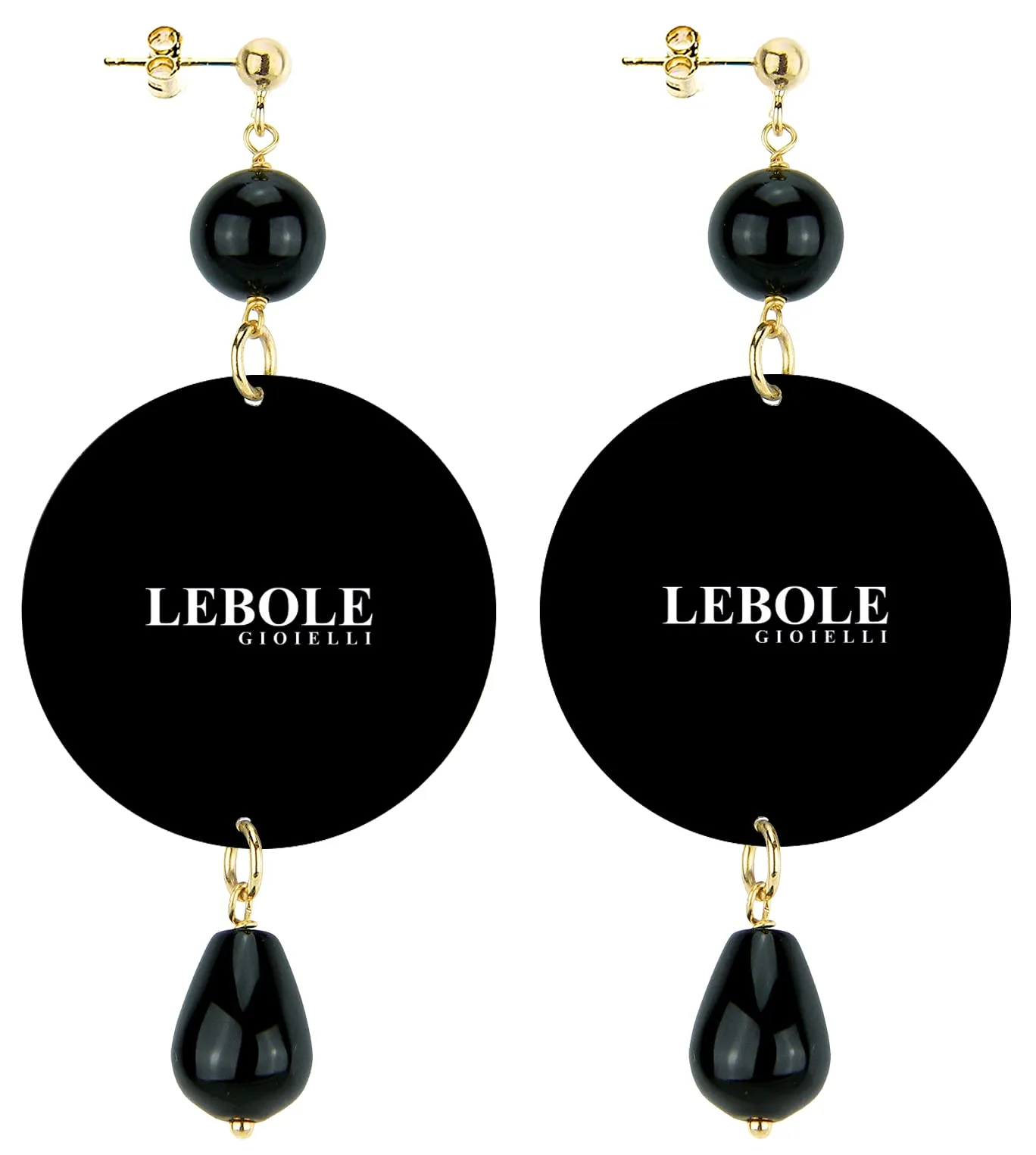 Lebole Orecchini Donna, Orecchini Donna Pendenti Eleganti e Leggeri, in Ottone Galvanizzato Oro con Pietre Naturali, Gioielli Artigianali Made in Italy, Regalo Donna dal Design Esclusivo - immagine 2