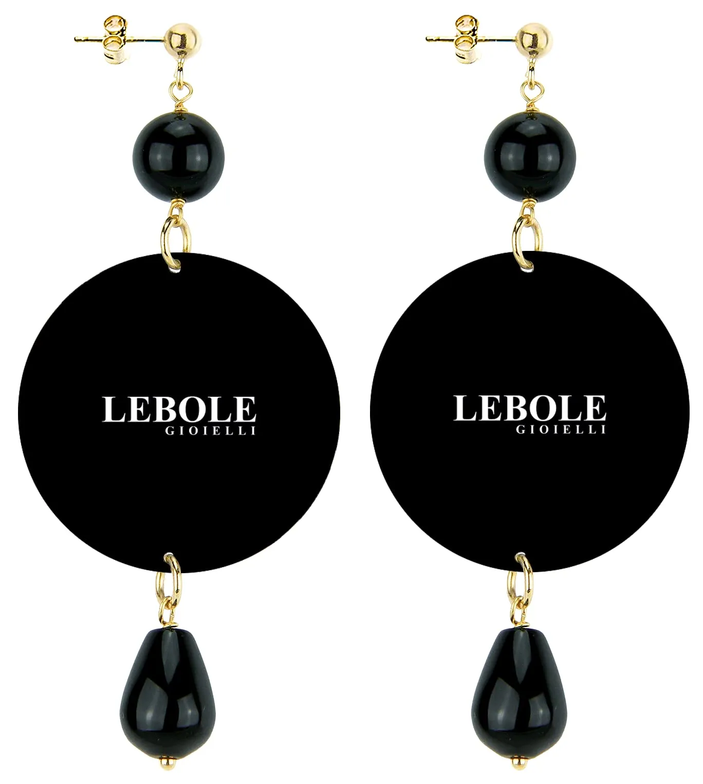 Lebole Orecchini Donna, Orecchini Donna Pendenti Eleganti e Leggeri, in Ottone Galvanizzato Oro con Pietre Naturali, Gioielli Artigianali Made in Italy, Regalo Donna dal Design Esclusivo - immagine 2