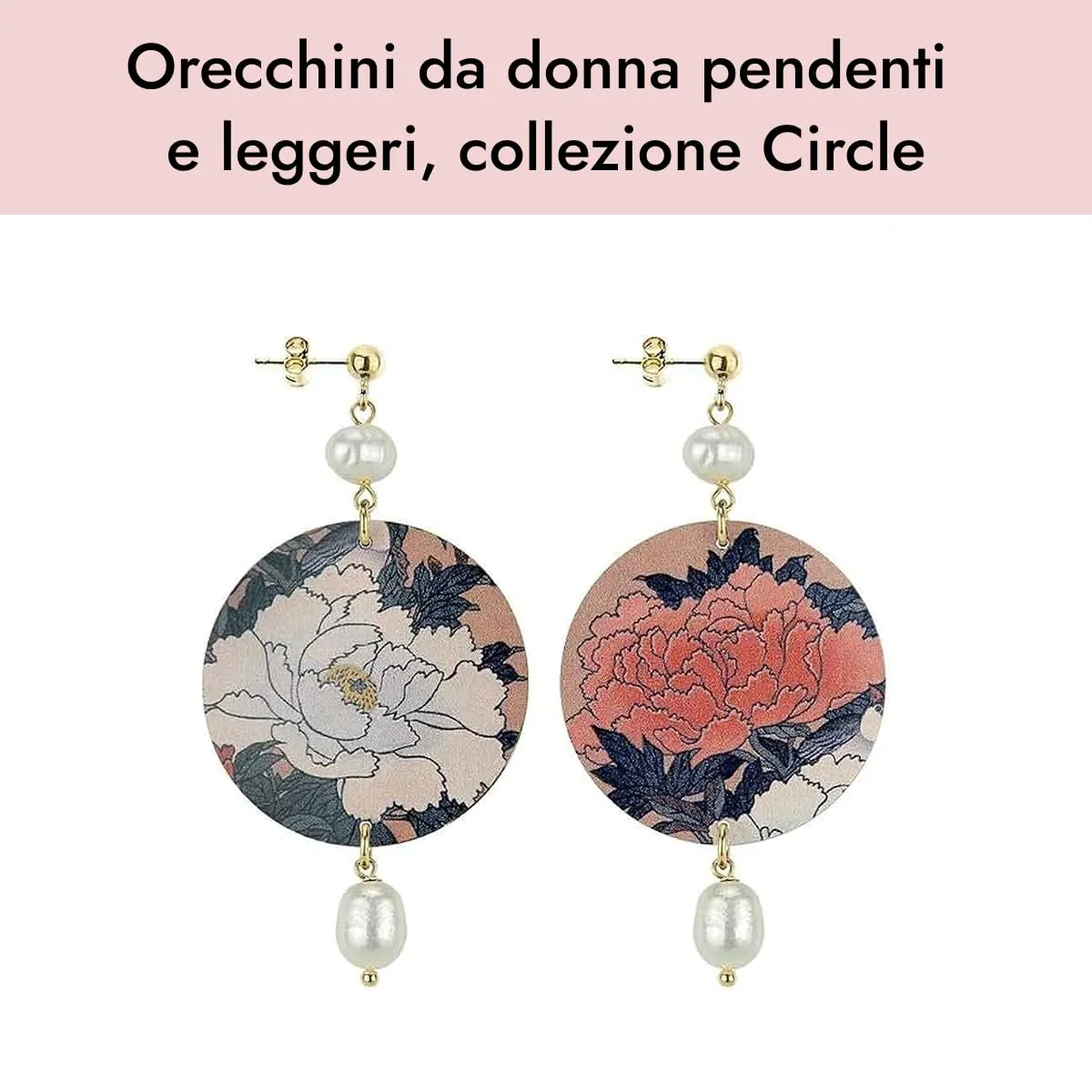 Lebole Orecchini Donna, Orecchini Donna Pendenti Eleganti e Leggeri, in Ottone Galvanizzato Oro con Pietre Naturali, Gioielli Artigianali Made in Italy, Regalo Donna dal Design Esclusivo - immagine 3