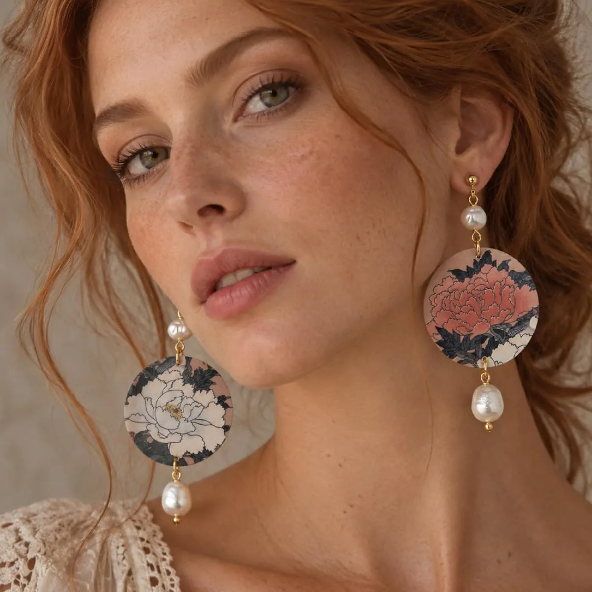 Lebole Orecchini Donna, Orecchini Donna Pendenti Eleganti e Leggeri, in Ottone Galvanizzato Oro con Pietre Naturali, Gioielli Artigianali Made in Italy, Regalo Donna dal Design Esclusivo - immagine 4