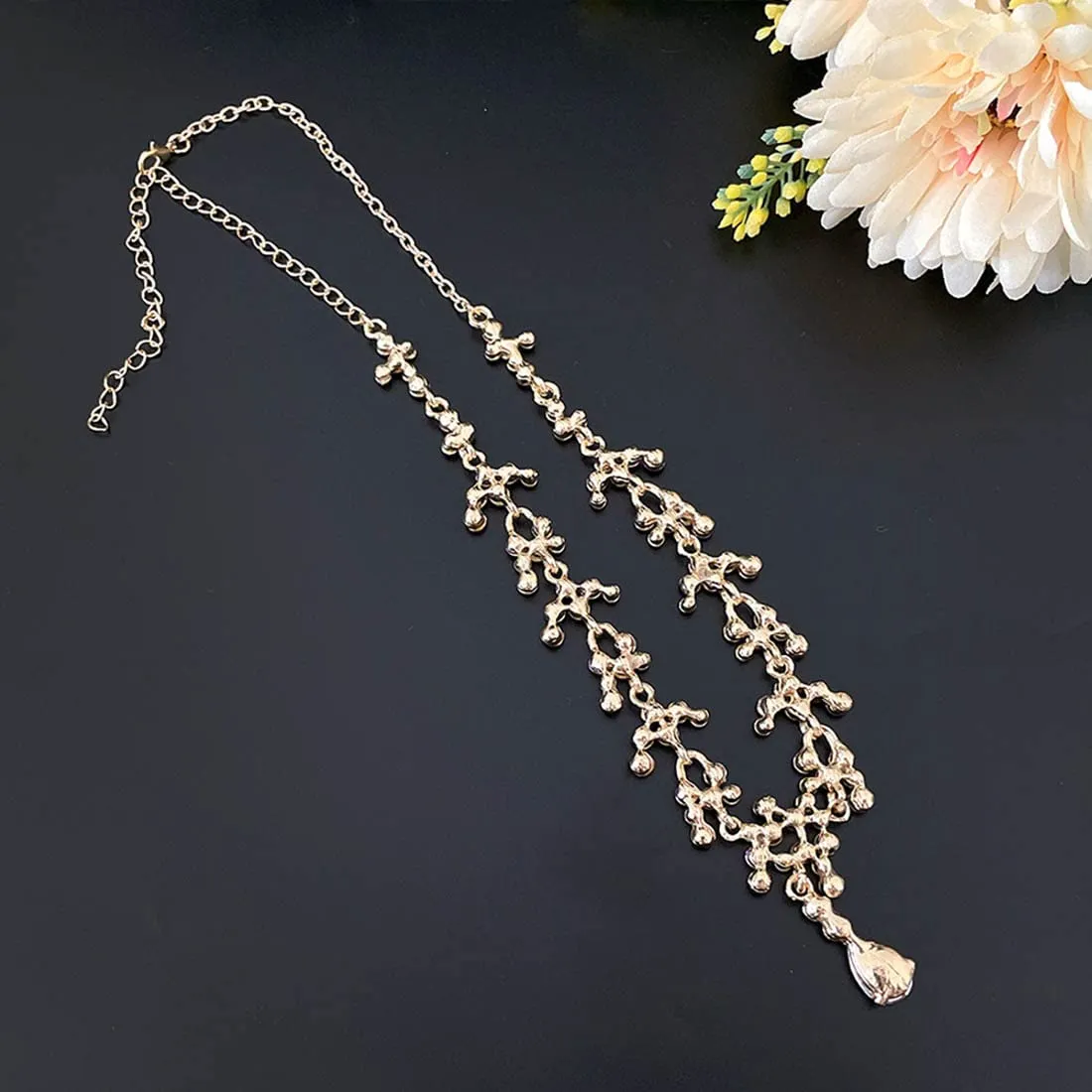 Prosy Bride Strass Collana e Orecchini Set Collana di Cristallo Bridal Party Wedding Jewelry Set per le Donne e le Ragazze (Rosa) - immagine 6