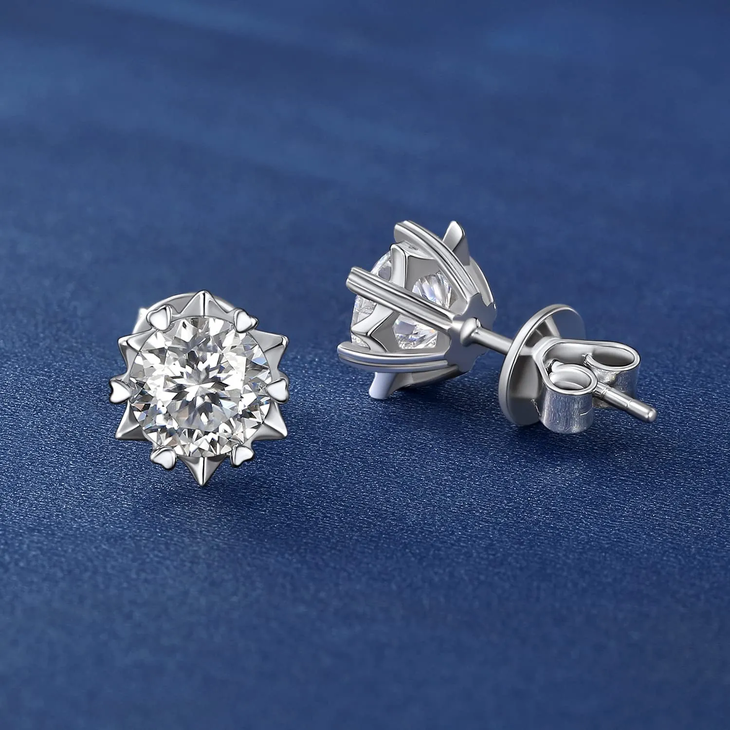 MomentWish Orecchini Fiocco di Neve Moissanite Argento 925 6,5mm - immagine 9