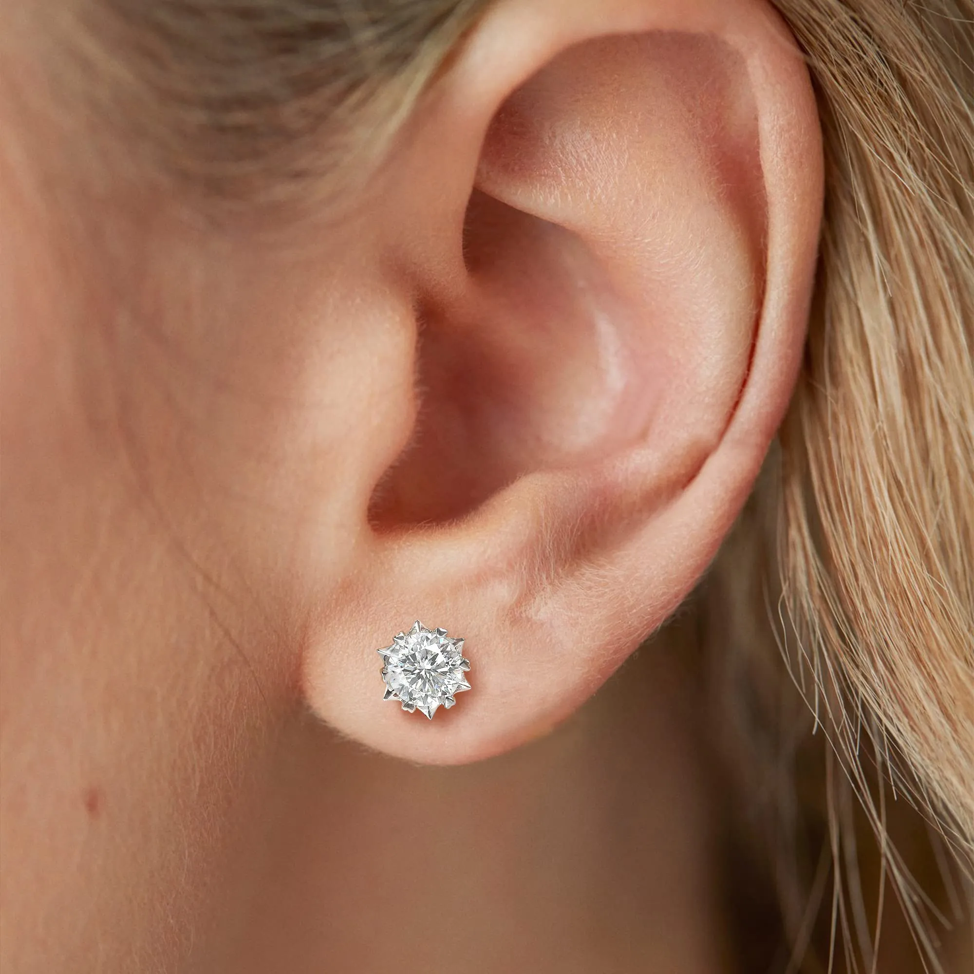 MomentWish Orecchini Fiocco di Neve Moissanite Argento 925 6,5mm - immagine 2