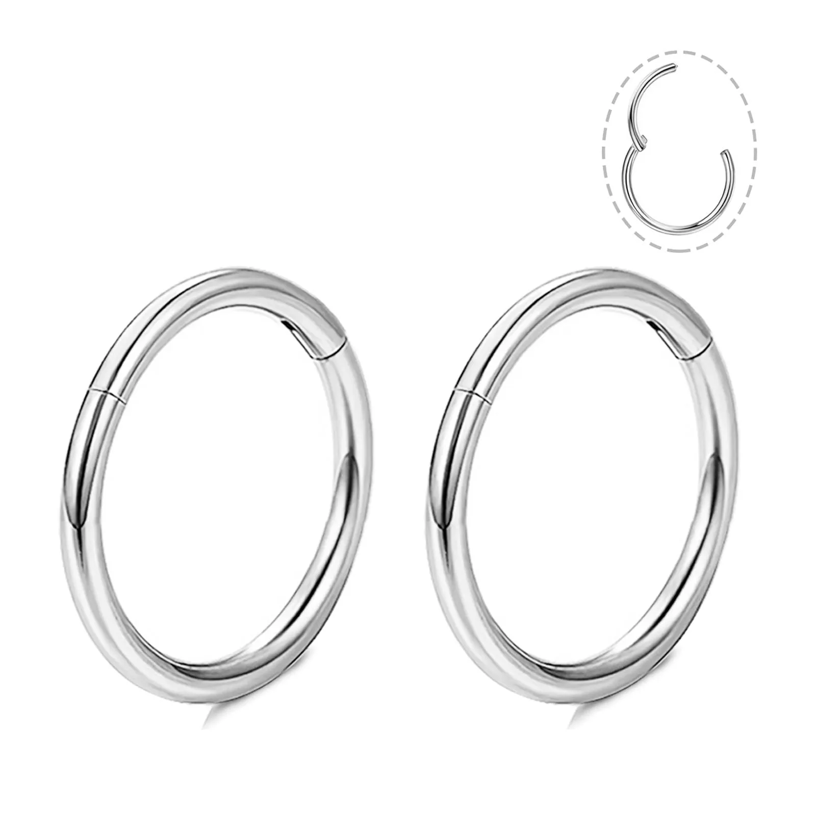 Piccoli orecchini a cerchio in oro, leggeri placcati in oro 14 K, orecchini a cerchio per cartilagine, elice, trago, ipoallergenici, per donne e uomini, piccoli cerchi sottili, in acciaio chirurgico - immagine 1
